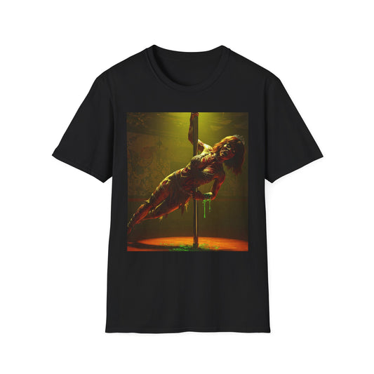 Vibrant Zombie Dance Apocalyptic Portrait Tee, bold, decaying zombie graphic