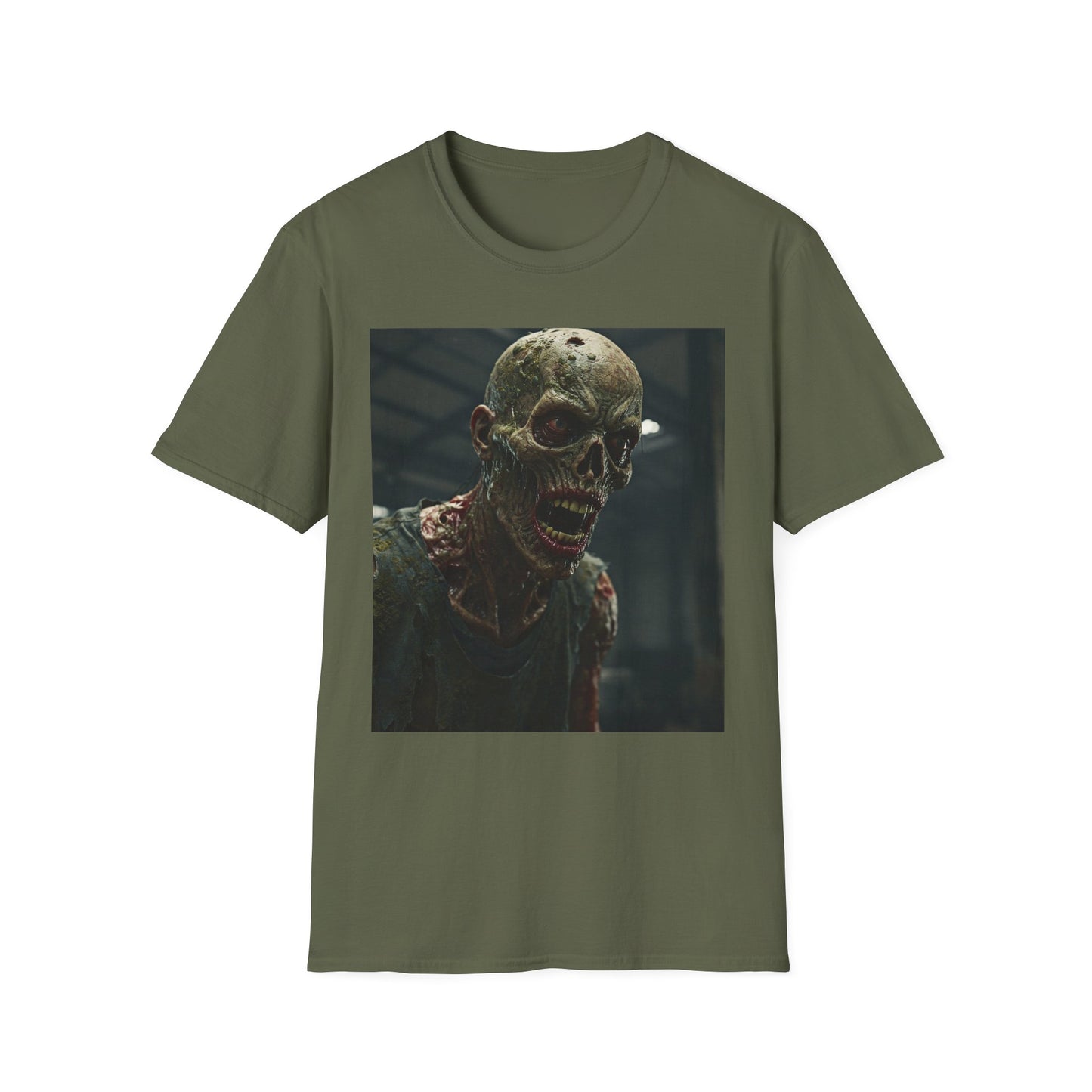 Apocalyptic Portrait Tee, bold, decaying zombie graphic