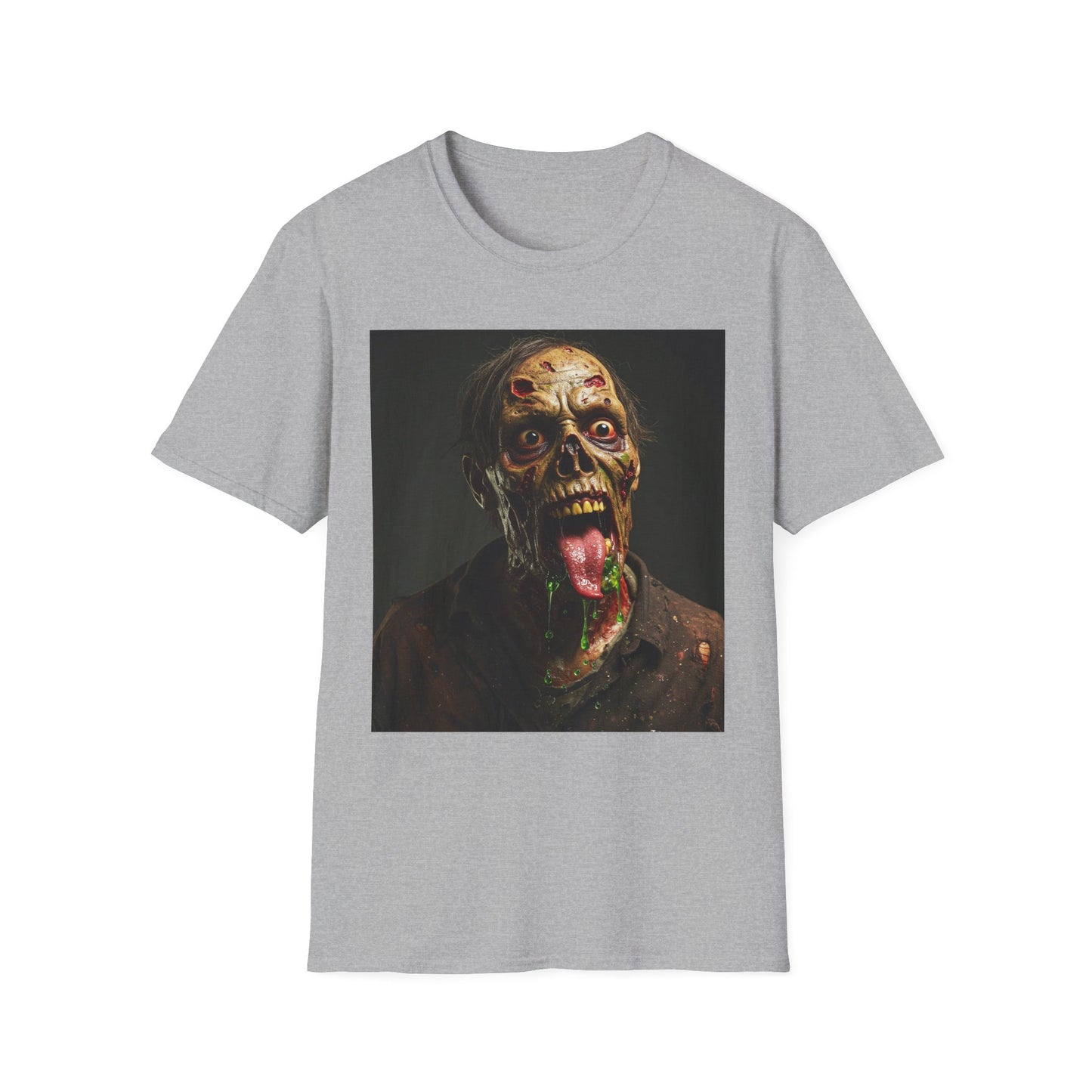 Apocalyptic Portrait Tee, bold, decaying zombie graphic