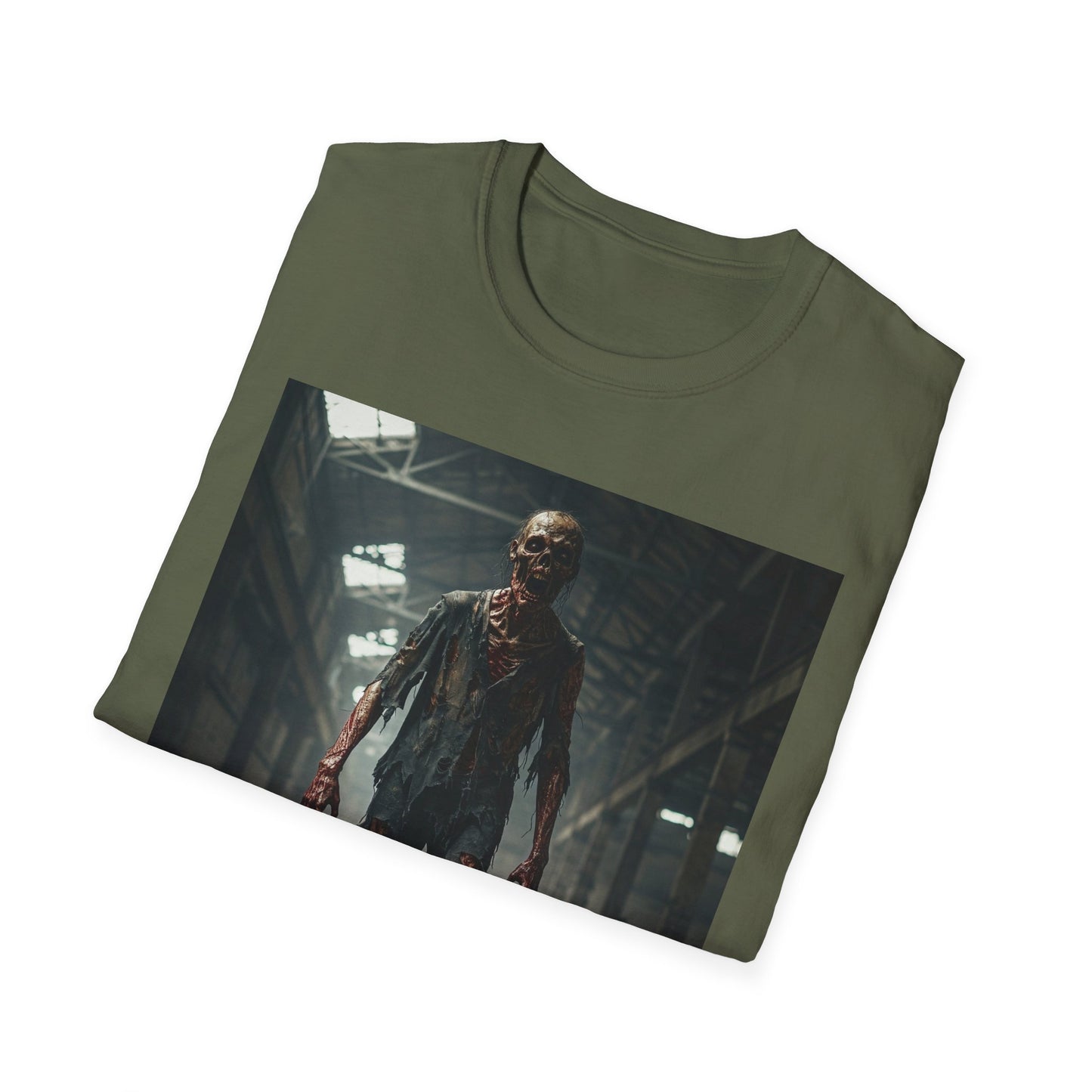 Apocalyptic Portrait Tee, bold, decaying zombie graphic