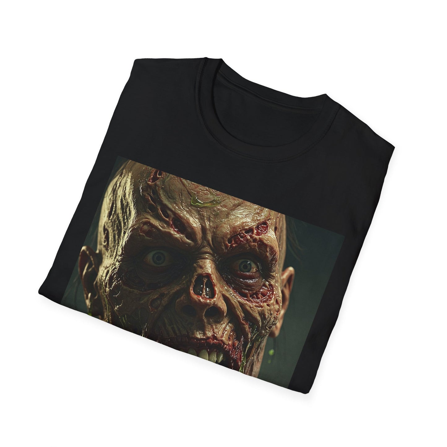 Apocalyptic Portrait Tee, bold, decaying zombie graphic