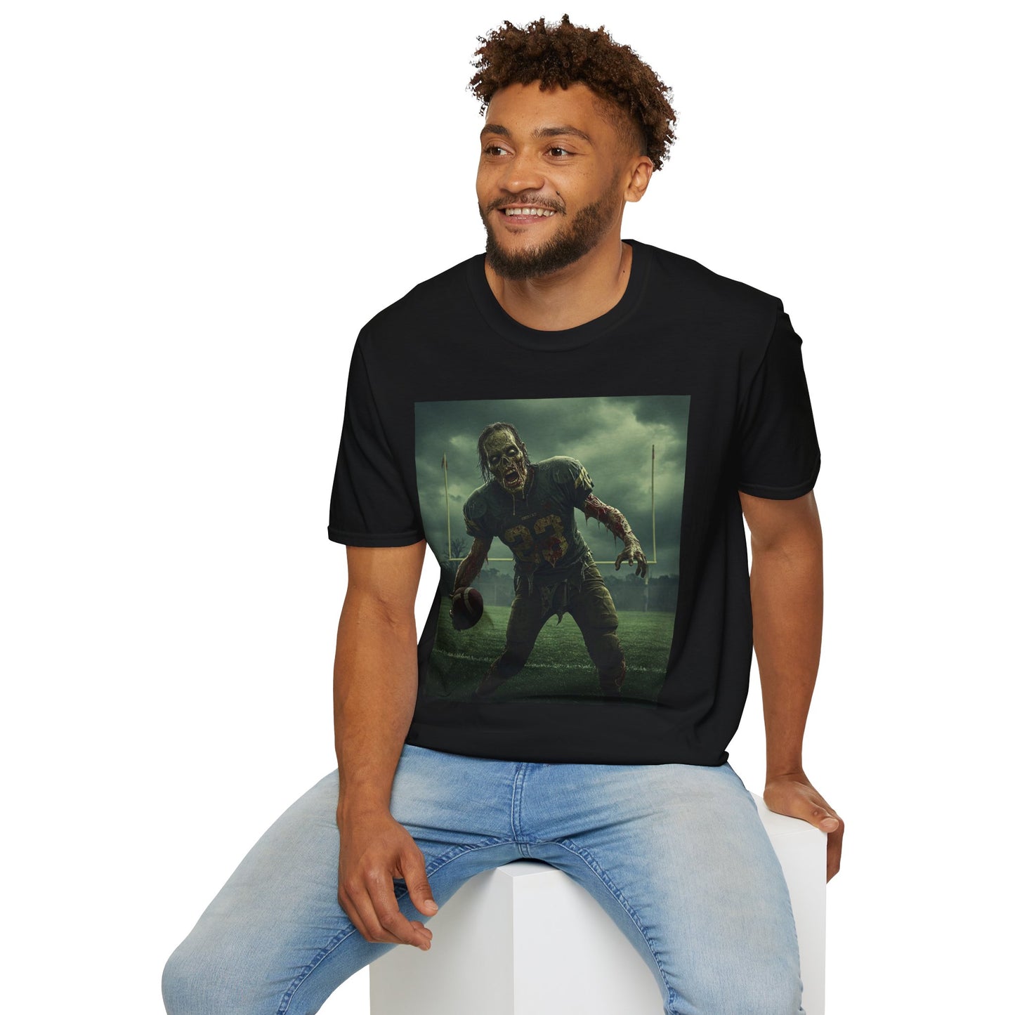 Zombie Football Unisex Softstyle T-Shirt - Perfect for Halloween Fans