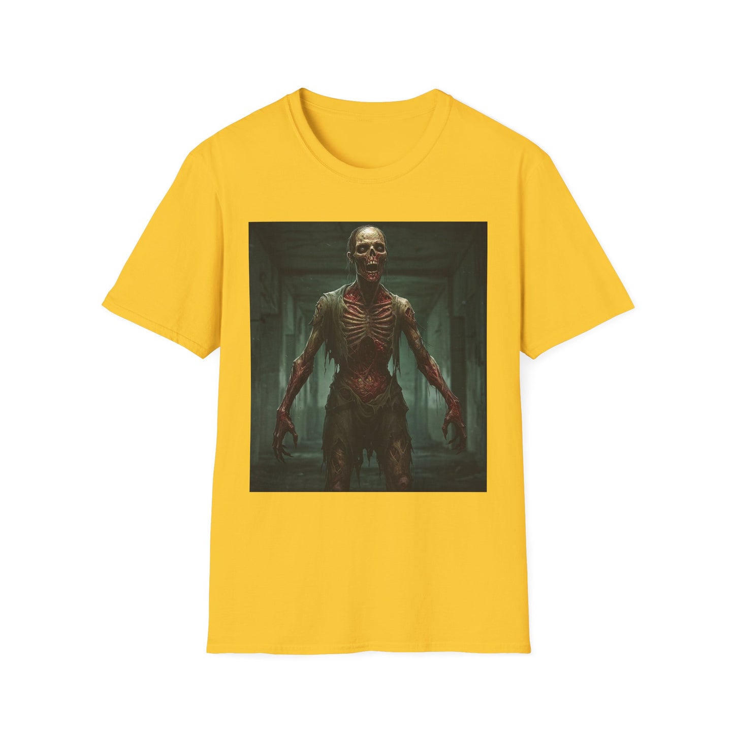 Apocalyptic Portrait Tee, bold, decaying zombie graphic