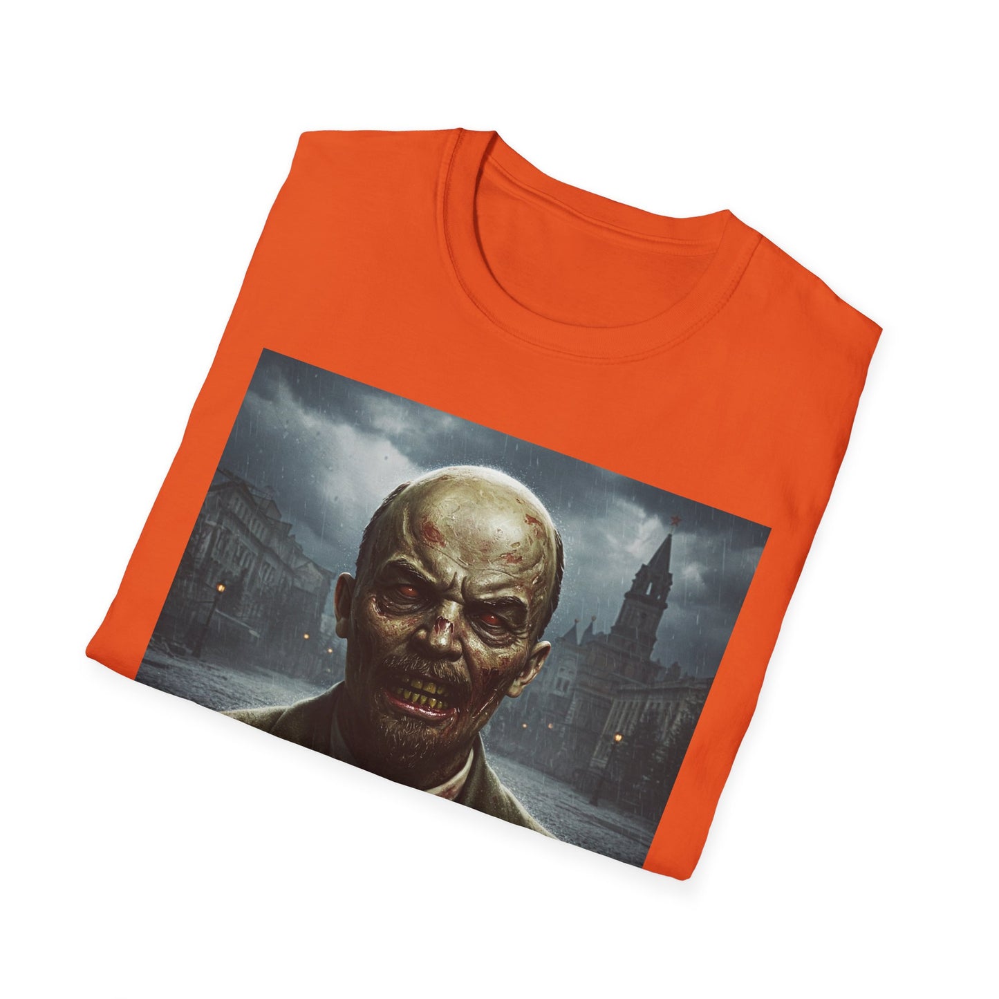 Lenin Apocalyptic Portrait Tee, bold, decaying zombie graphic