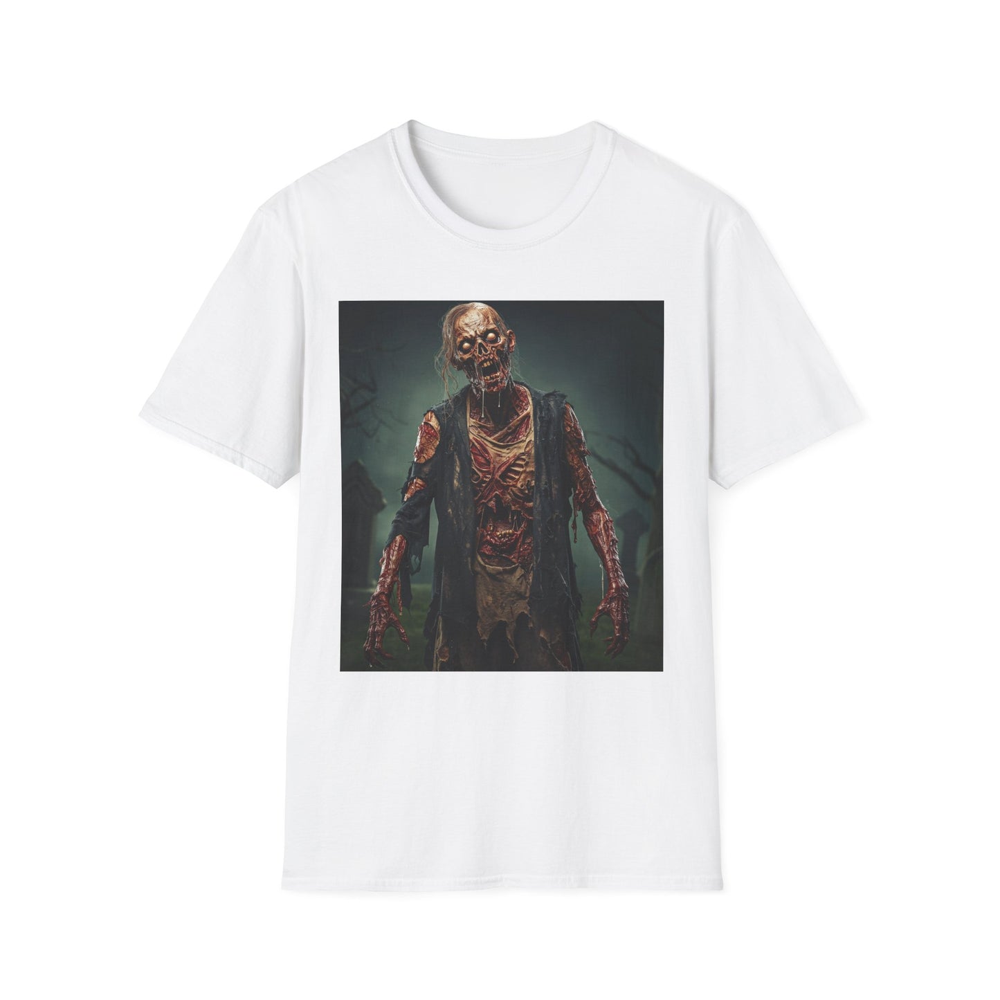 Apocalyptic Portrait Tee, bold, decaying zombie graphic