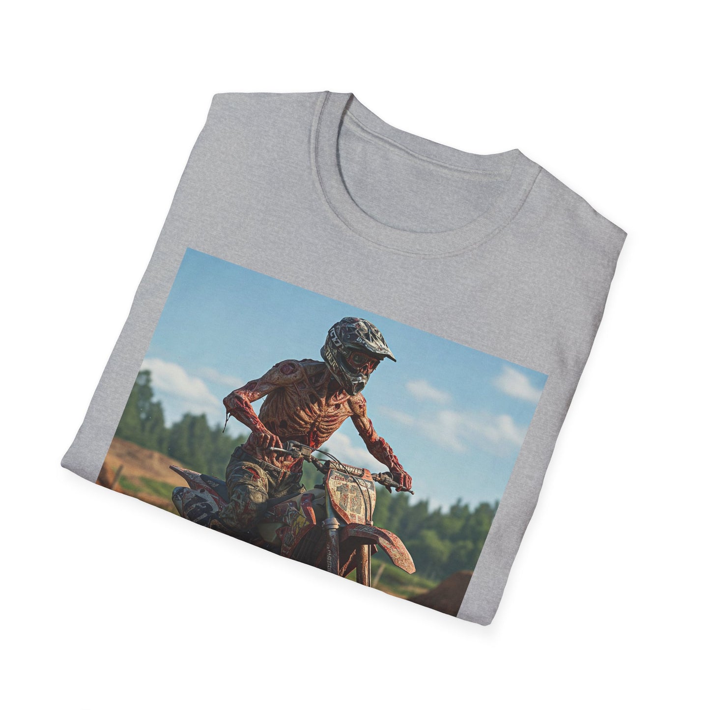 Motorcycle Apocalyptic Portrait Tee, bold, decaying zombie graphic