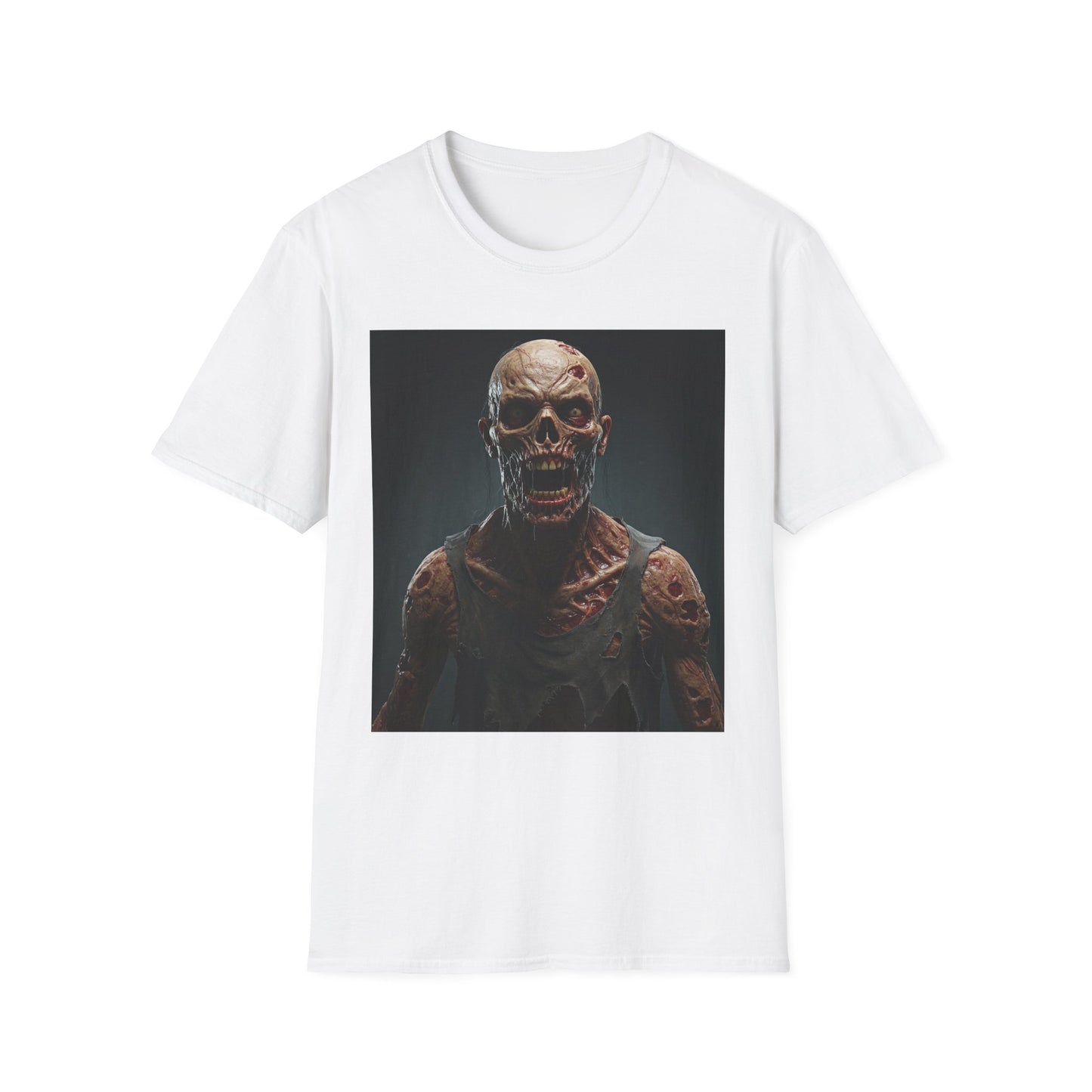 Apocalyptic Portrait Tee, bold, decaying zombie graphic