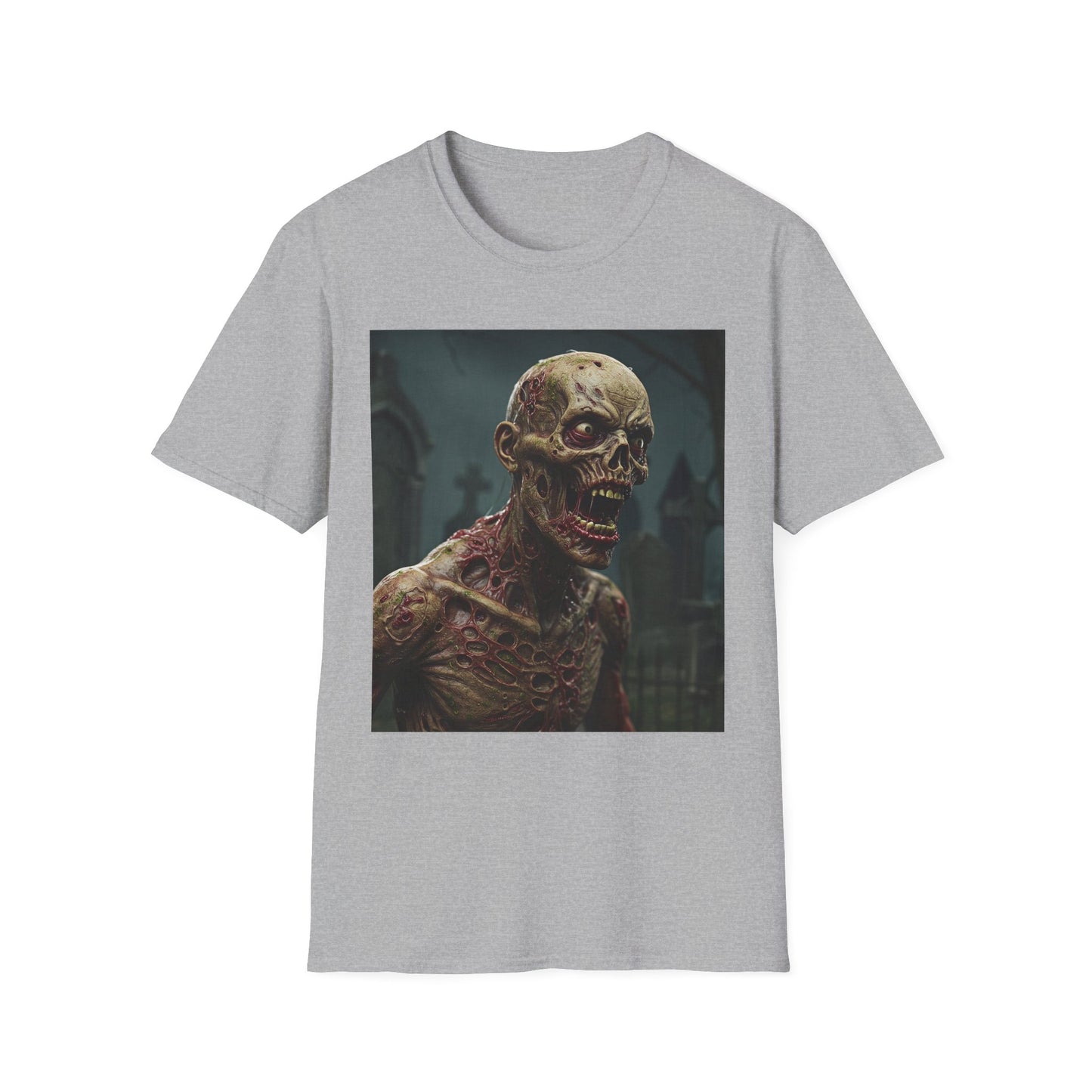 Creepy Zombie Graphic Unisex Softstyle T-Shirt