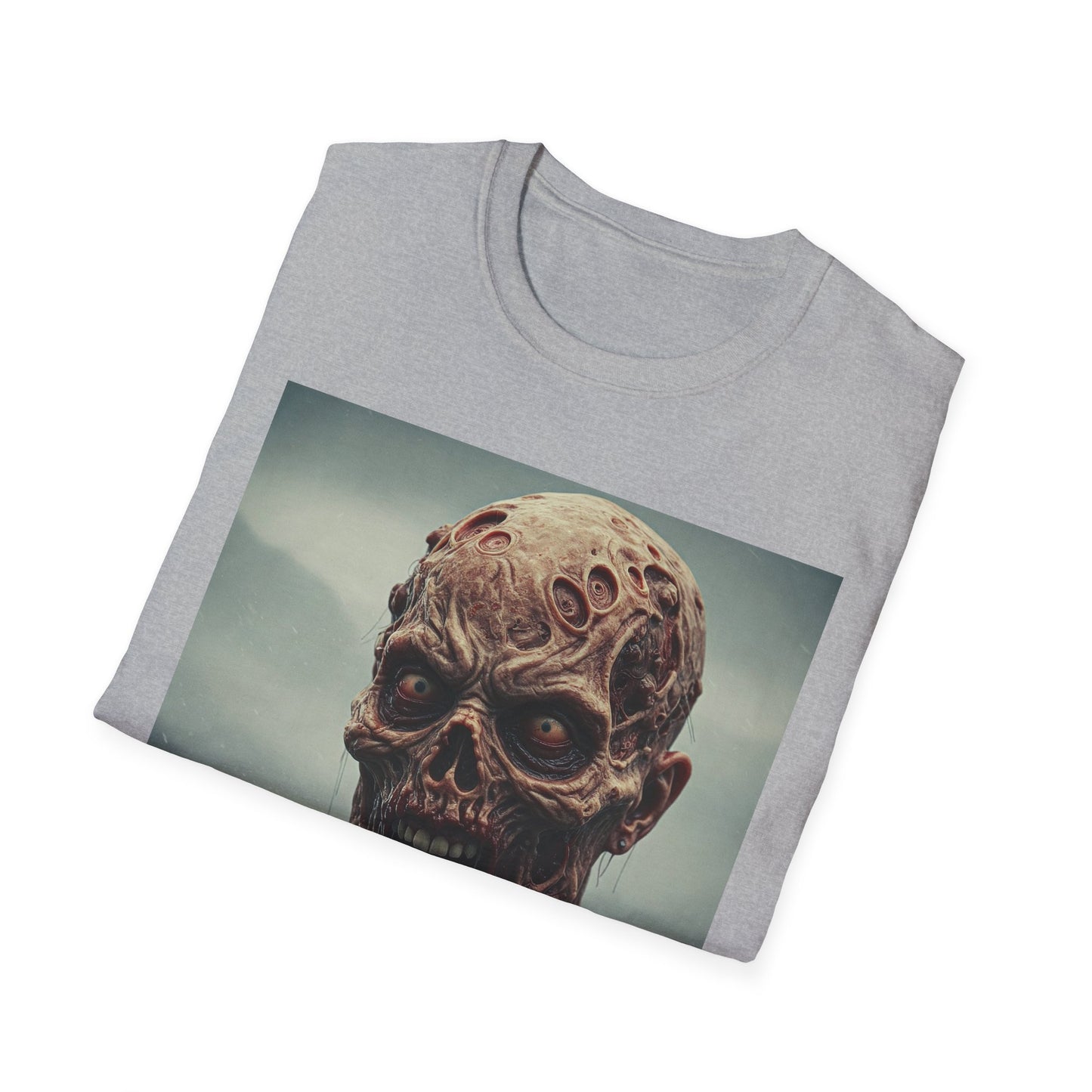 Apocalyptic Portrait Tee, bold, decaying zombie graphic