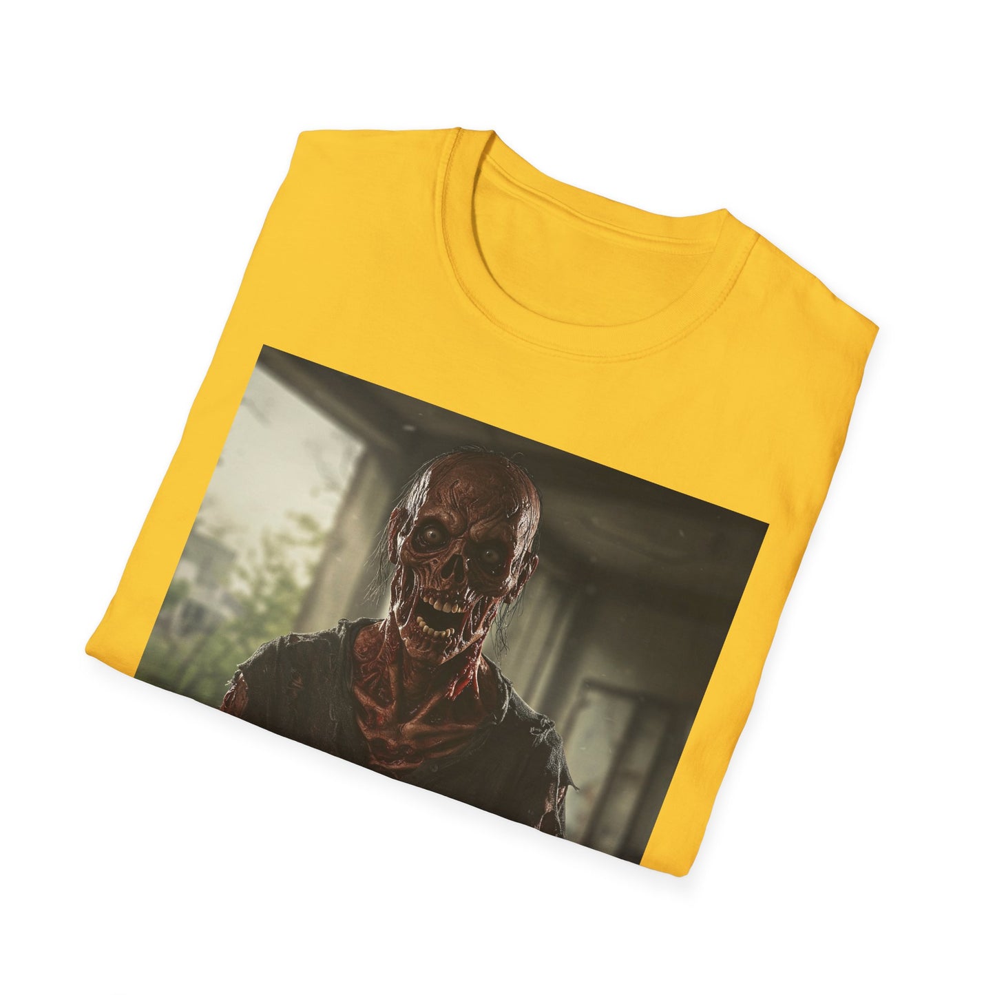 Apocalyptic Portrait Tee, bold, decaying zombie graphic