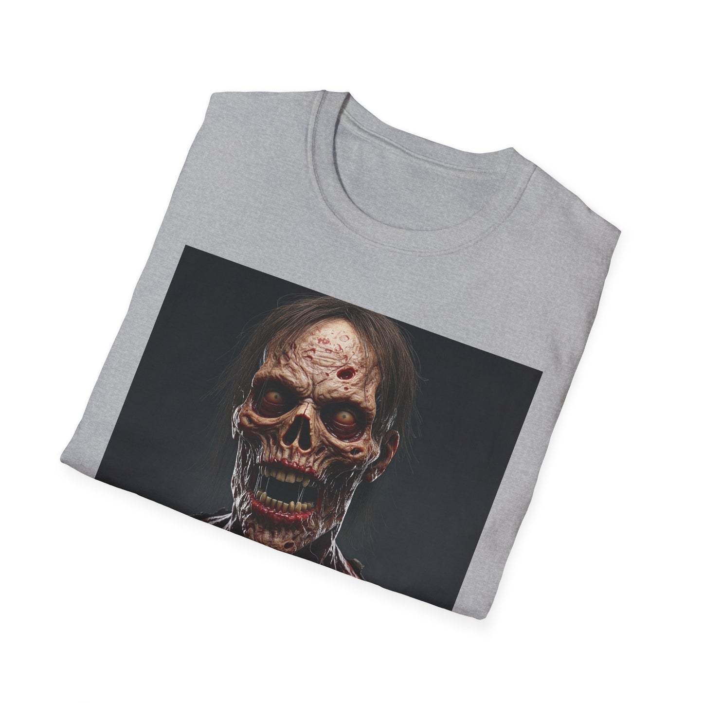 Terrifying Zombie Apocalyptic Portrait Tee, bold, decaying zombie graphic