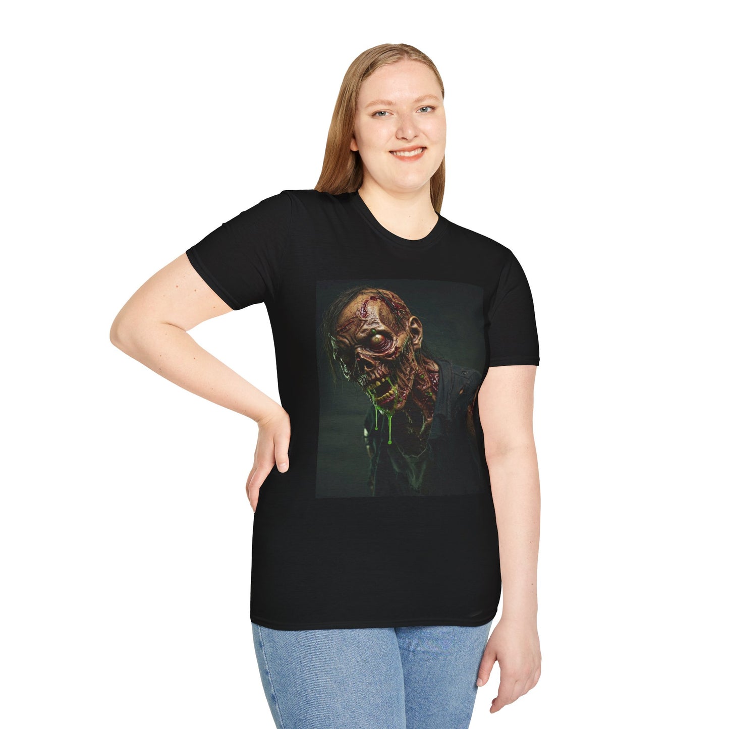 Graphic Zombie Unisex Softstyle T-Shirt - Perfect for Horror Fans and Halloween