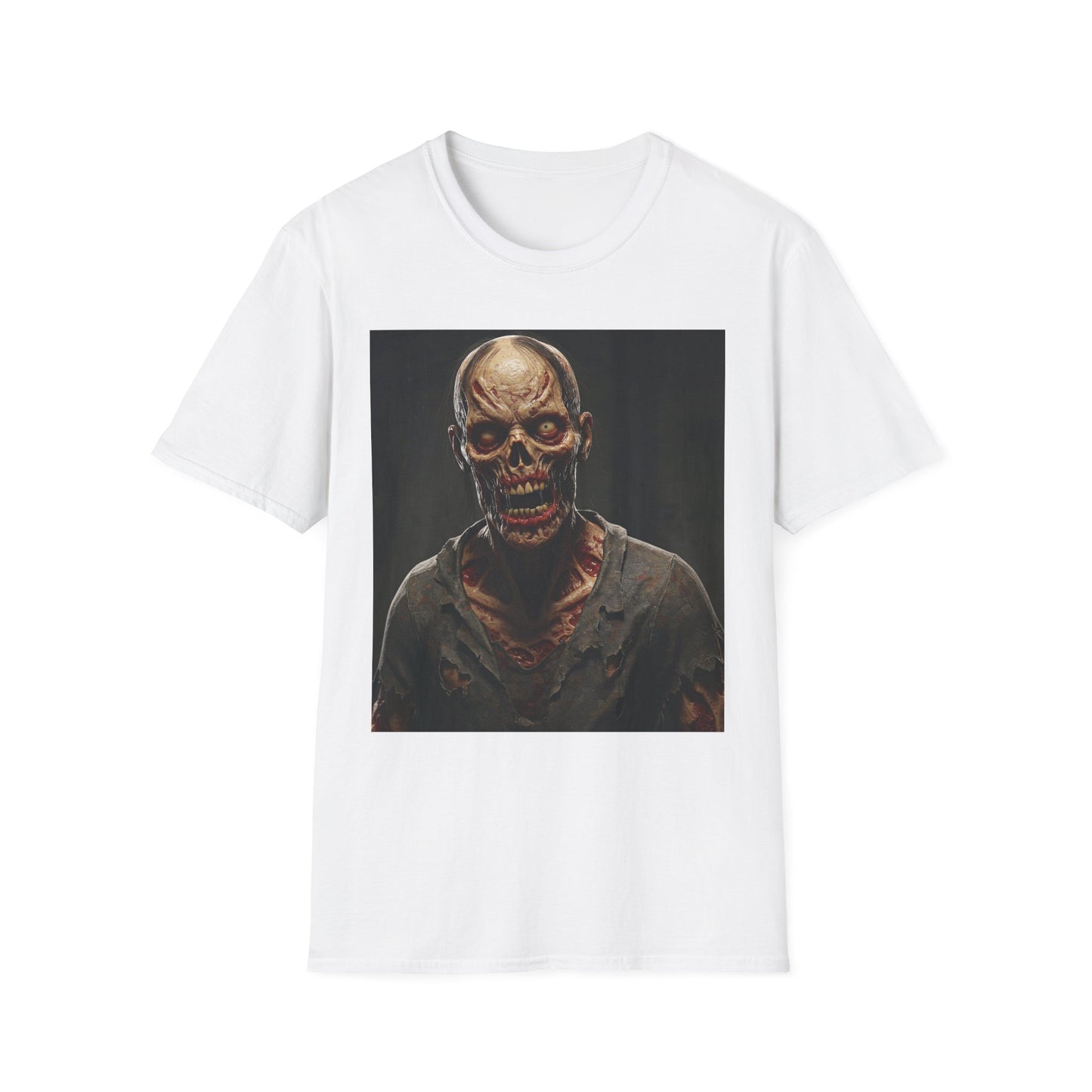 Apocalyptic Portrait Tee, bold, decaying zombie graphic