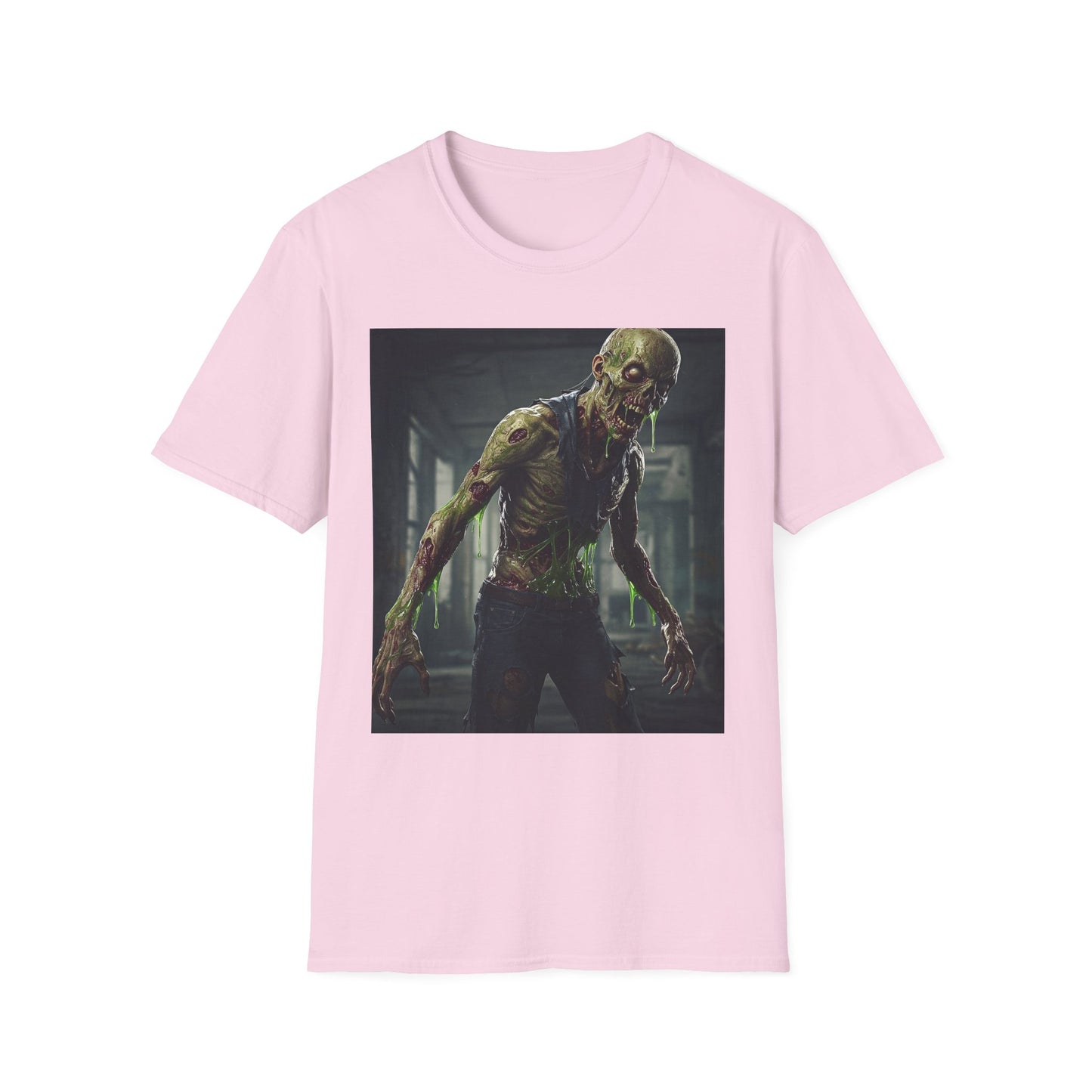 Zombie Graphic Unisex Softstyle T-Shirt - Perfect for Halloween and Horror Fans