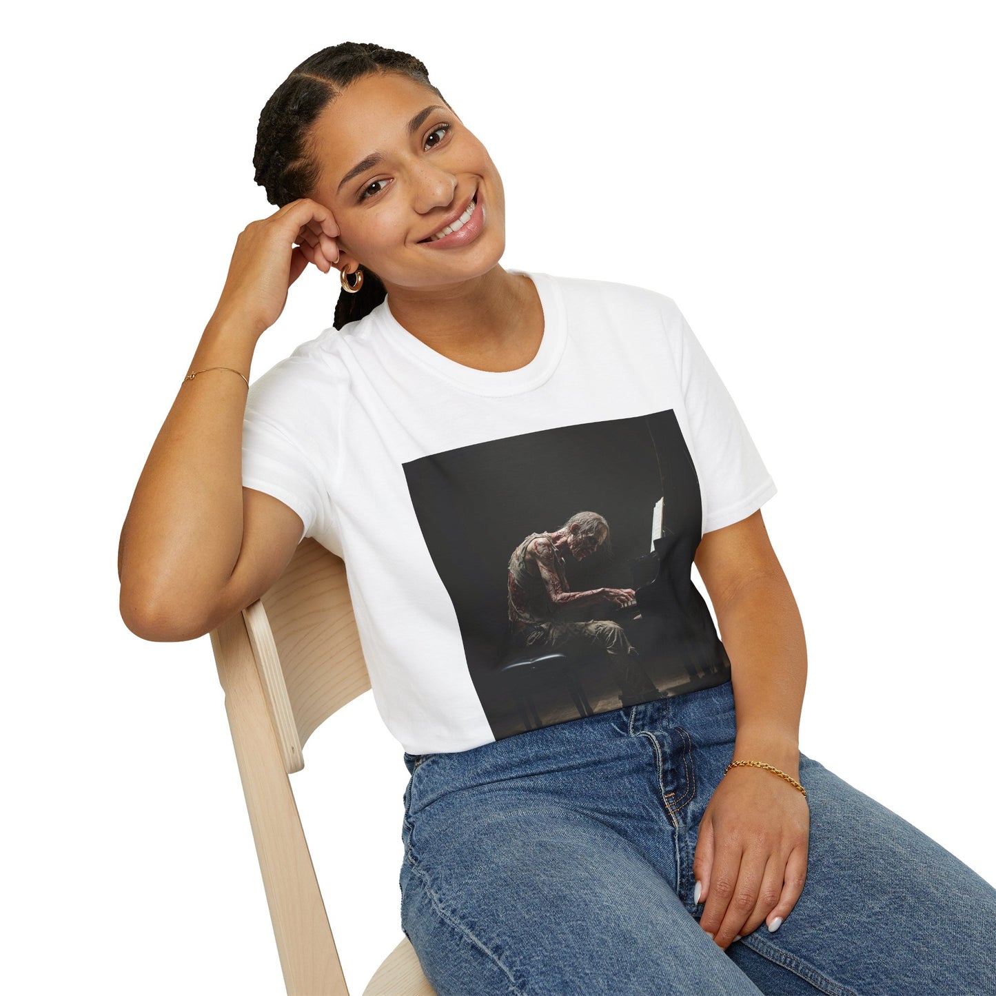 Soulful Pianist Unisex Softstyle T-Shirt - Perfect for Music Lovers