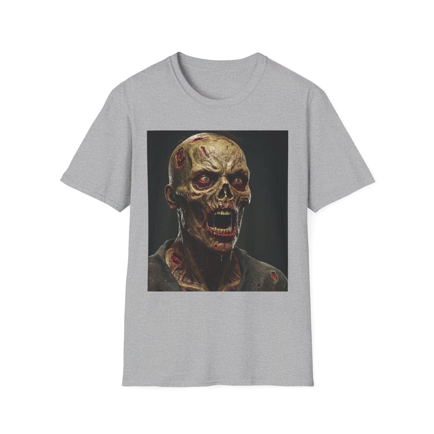 Apocalyptic Portrait Tee, bold, decaying zombie graphic