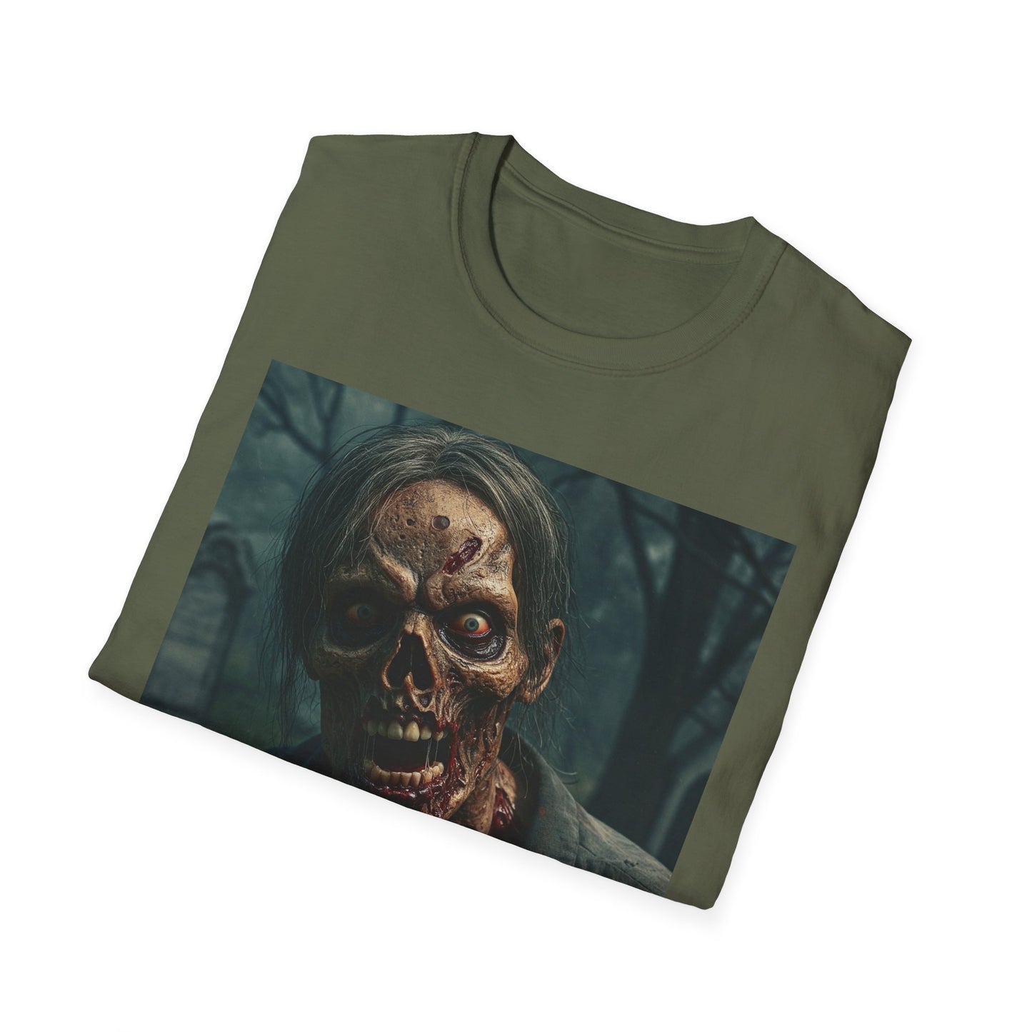 Apocalyptic Portrait Tee, bold, decaying zombie graphic