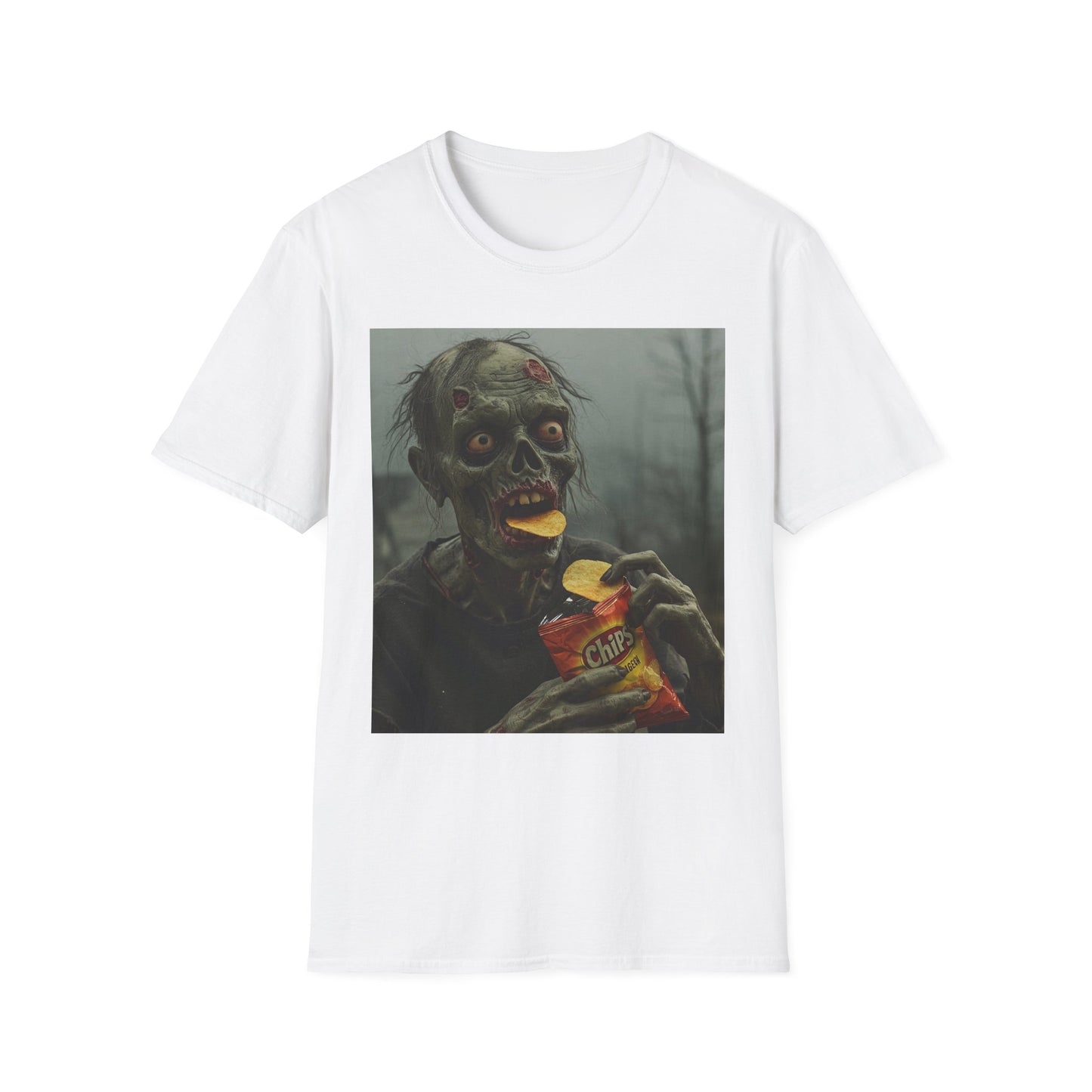 Zombie Snack Unisex Softstyle T-Shirt - Perfect for Horror Fans & Halloween