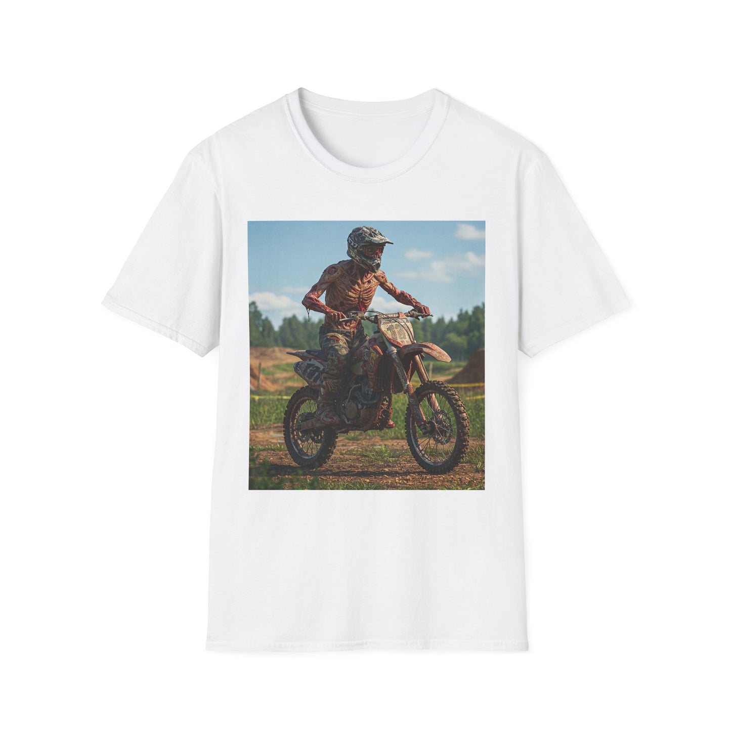 Motorcycle Apocalyptic Portrait Tee, bold, decaying zombie graphic