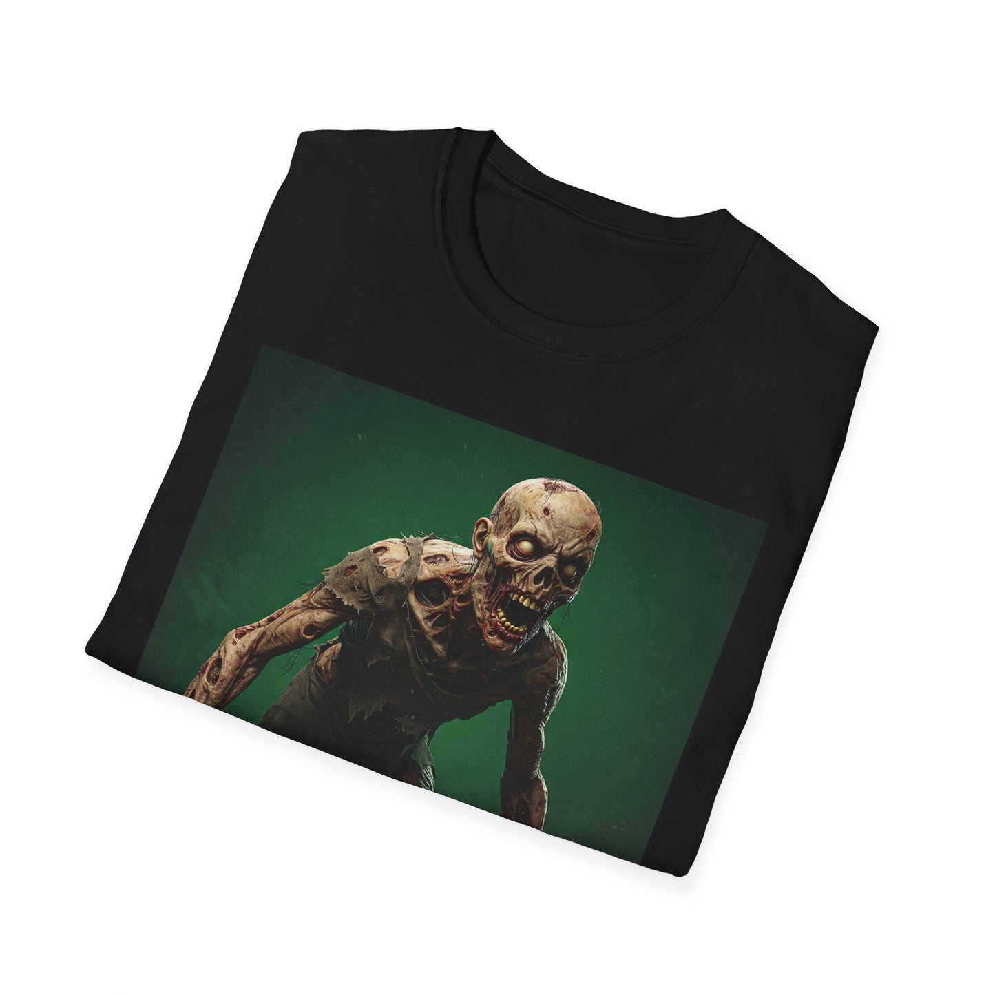 Zombie Graphic Unisex Softstyle T-Shirt - Perfect for Halloween and Horror Fans