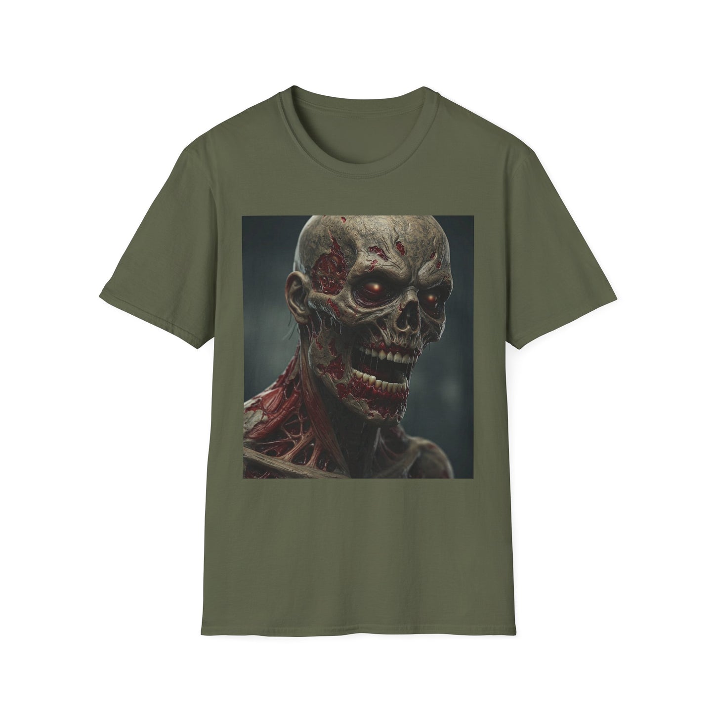 Apocalyptic Portrait Tee, bold, decaying zombie graphic