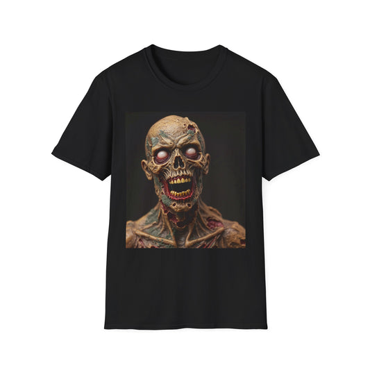 Apocalyptic Portrait Tee, bold, decaying zombie graphic