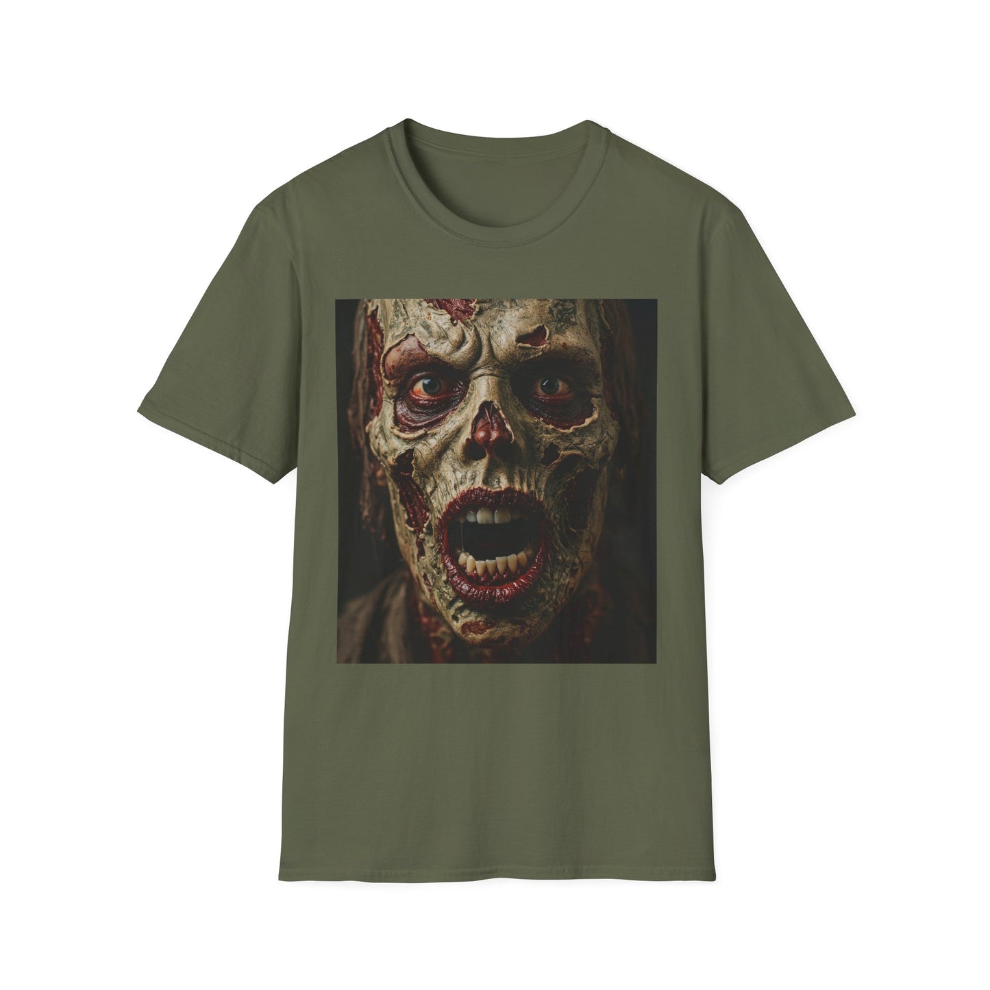 Spooky Zombie Unisex Softstyle T-Shirt - Perfect for Halloween & Horror Fans