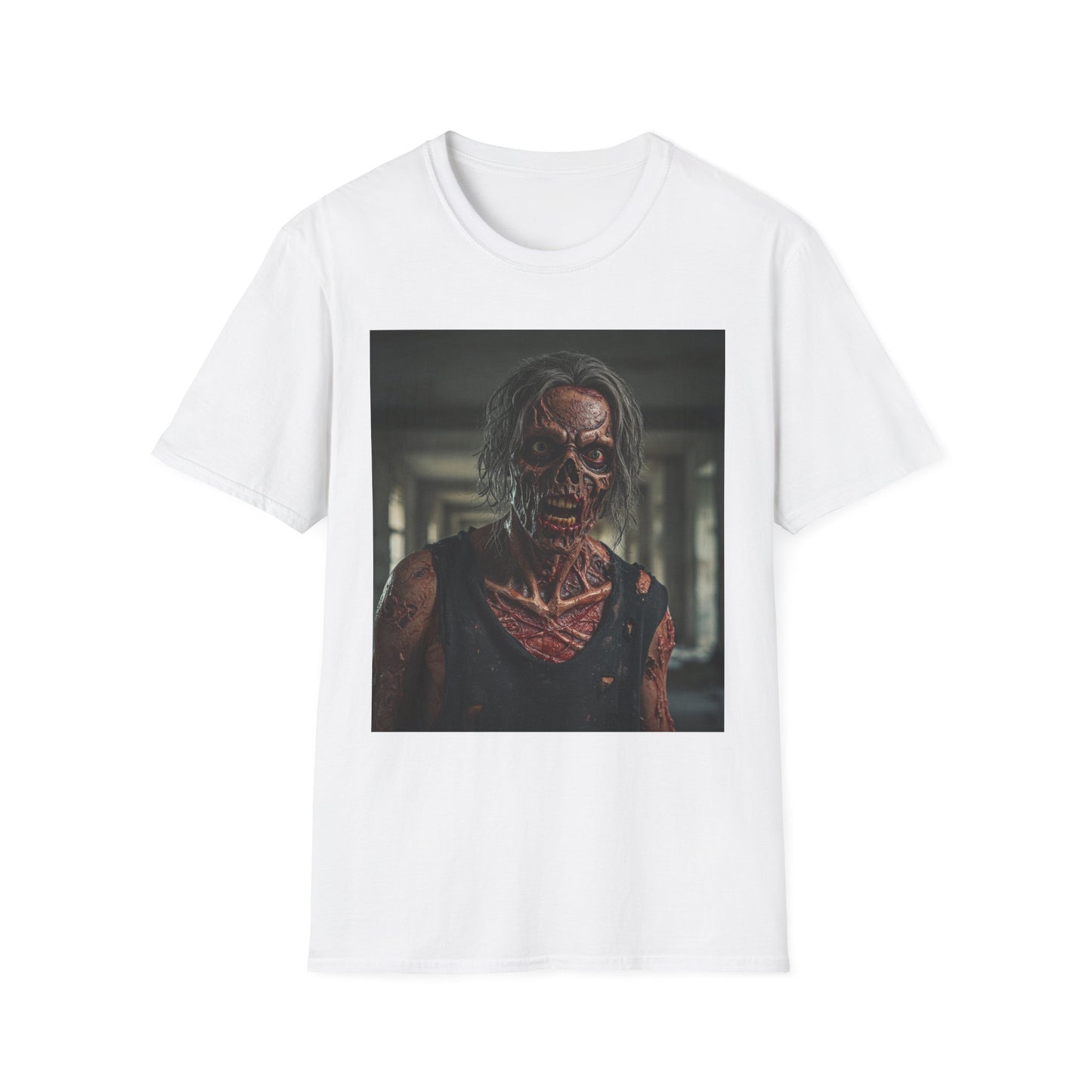 Apocalyptic Portrait Tee, bold, decaying zombie graphic