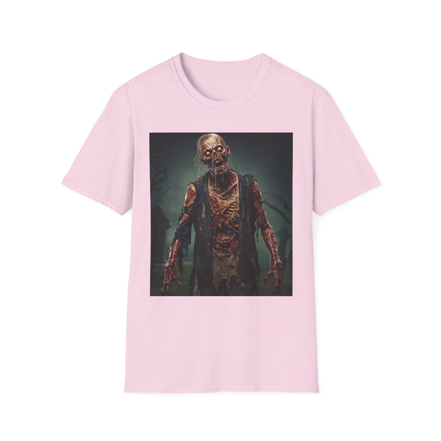 Apocalyptic Portrait Tee, bold, decaying zombie graphic