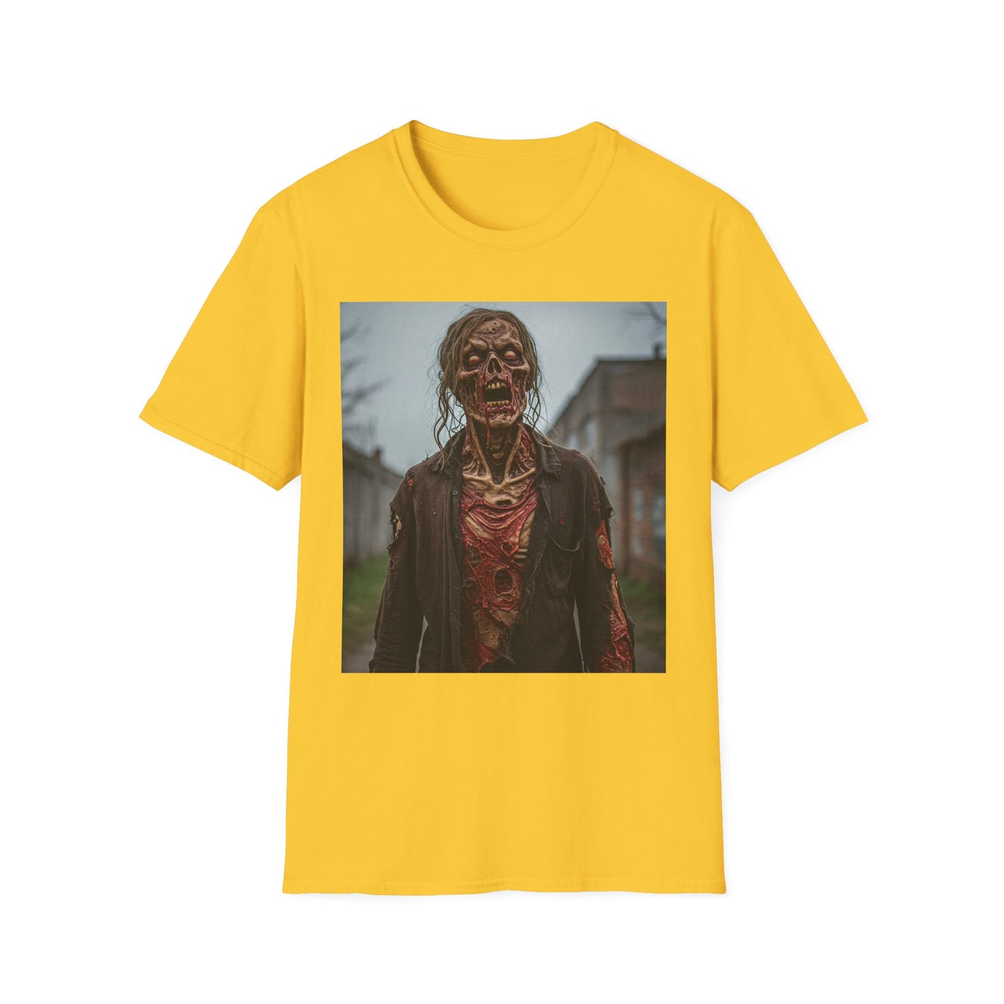 Apocalyptic Portrait Tee, bold, decaying zombie graphic