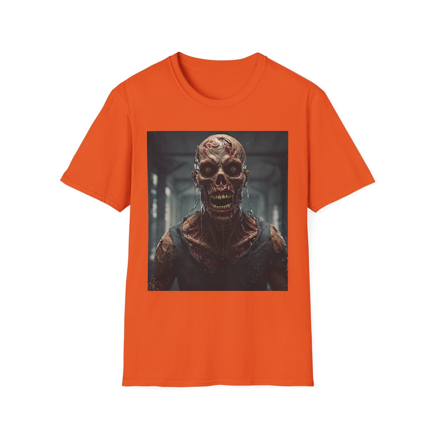 Apocalyptic Portrait Tee, bold, decaying zombie graphic