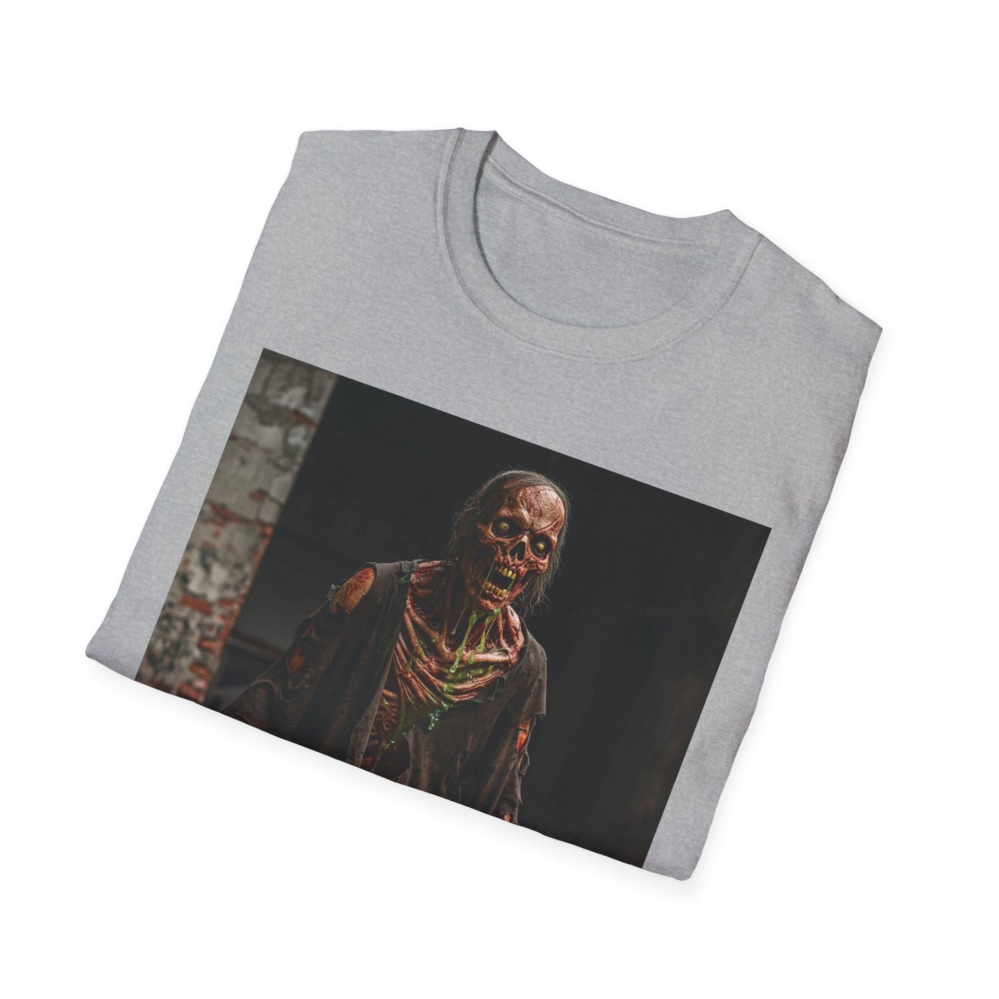 Apocalyptic Portrait Tee, bold, decaying zombie graphic