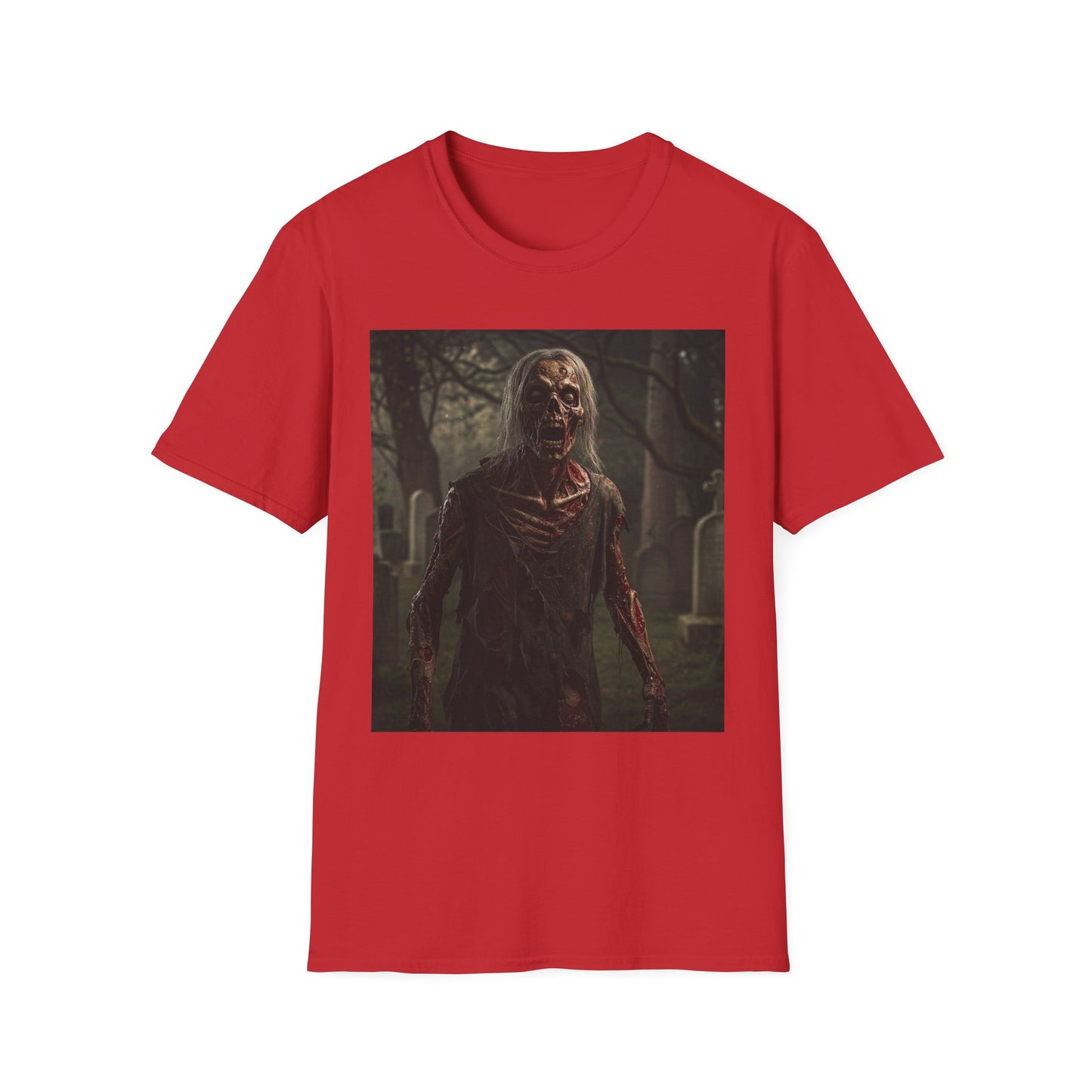 Zombie Horror Apocalyptic Portrait Tee, bold, decaying zombie graphic