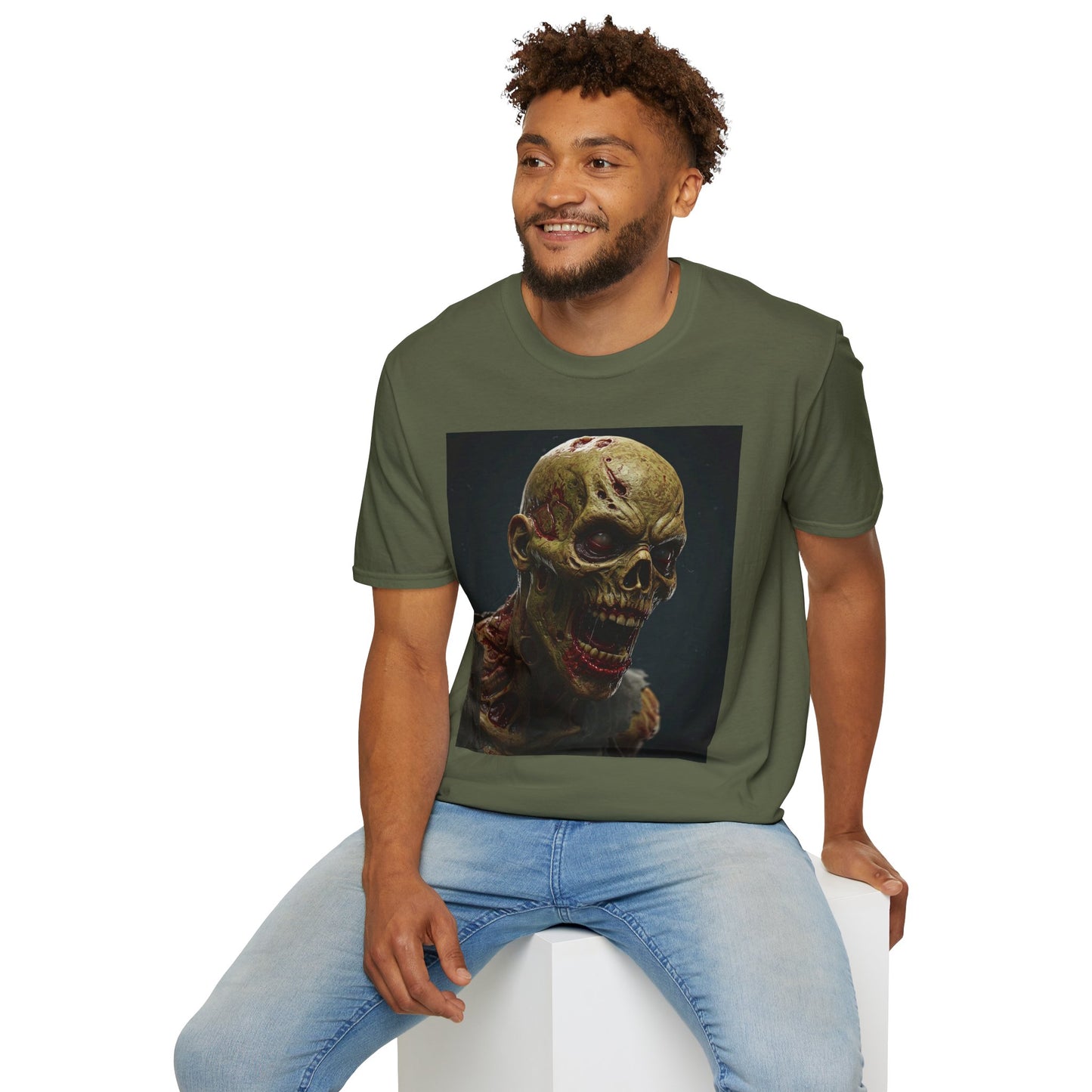 Apocalyptic Portrait Tee, bold, decaying zombie graphic