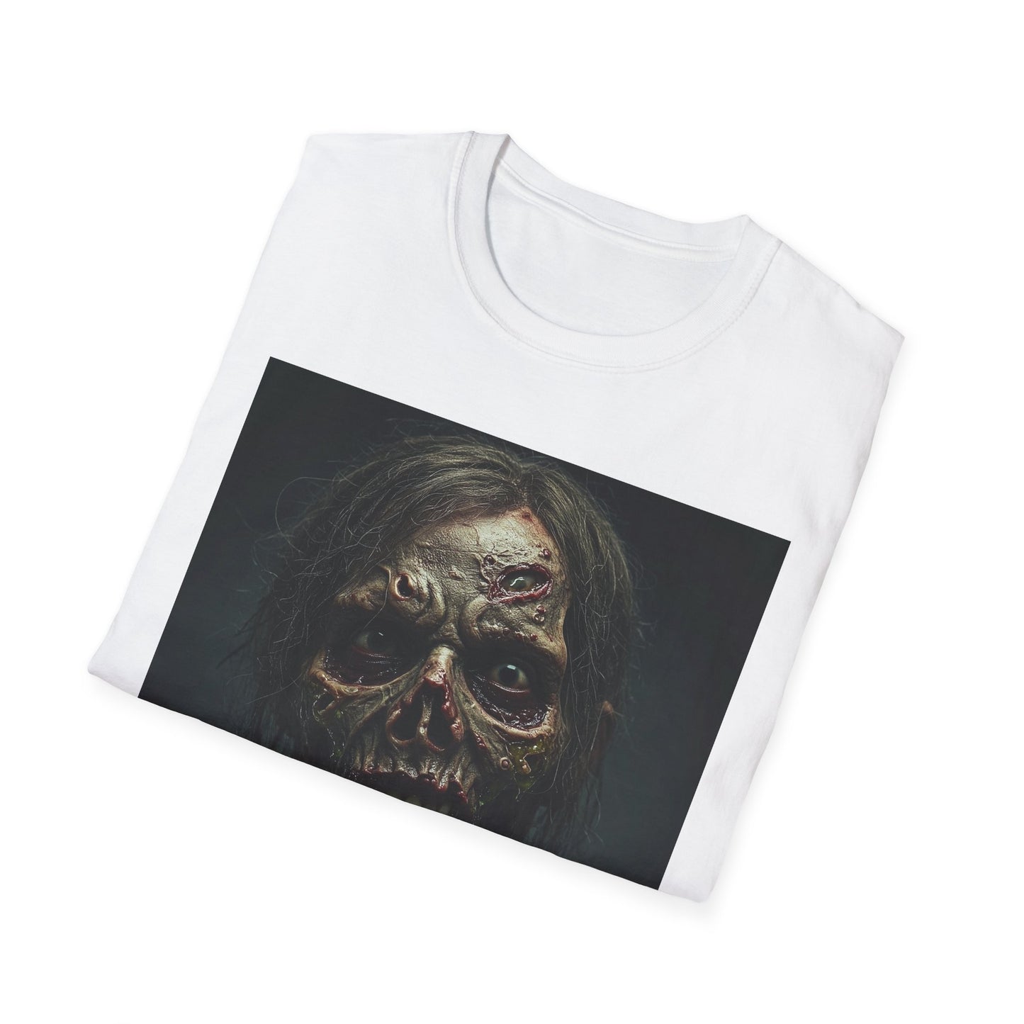 Apocalyptic Portrait Tee, bold, decaying zombie graphic