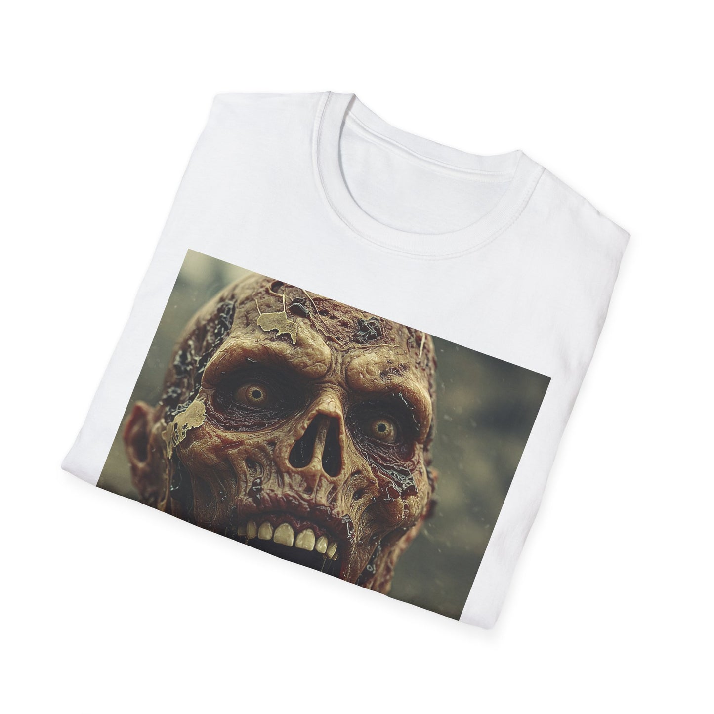 Apocalyptic Portrait Tee, bold, decaying zombie graphic