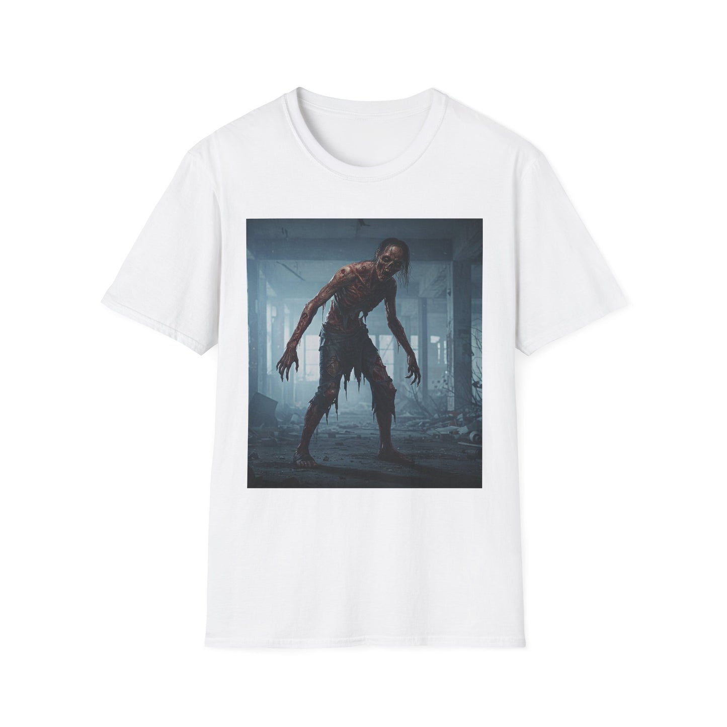 Apocalyptic Portrait Tee, bold, decaying zombie graphic