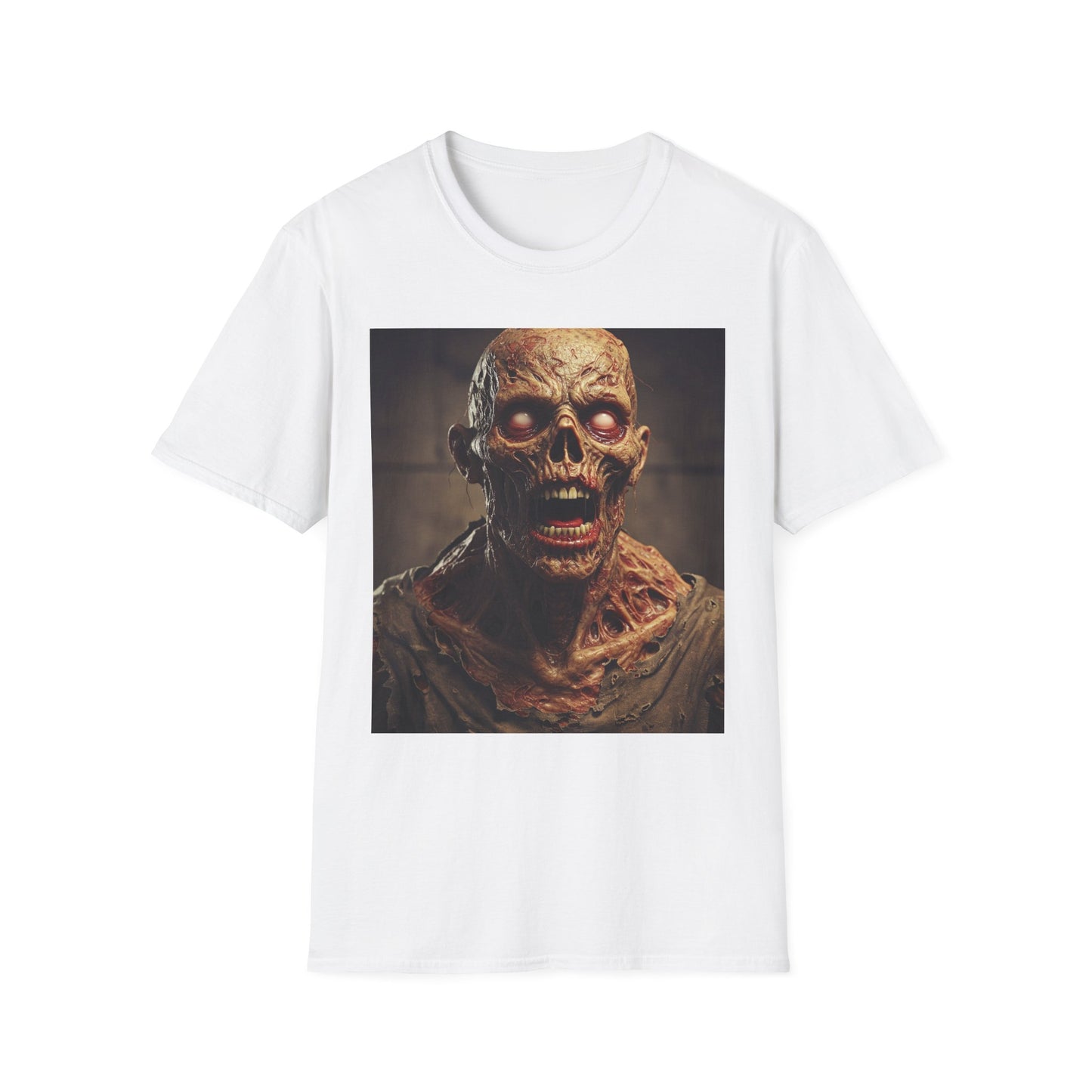 Apocalyptic Portrait Tee, bold, decaying zombie graphic