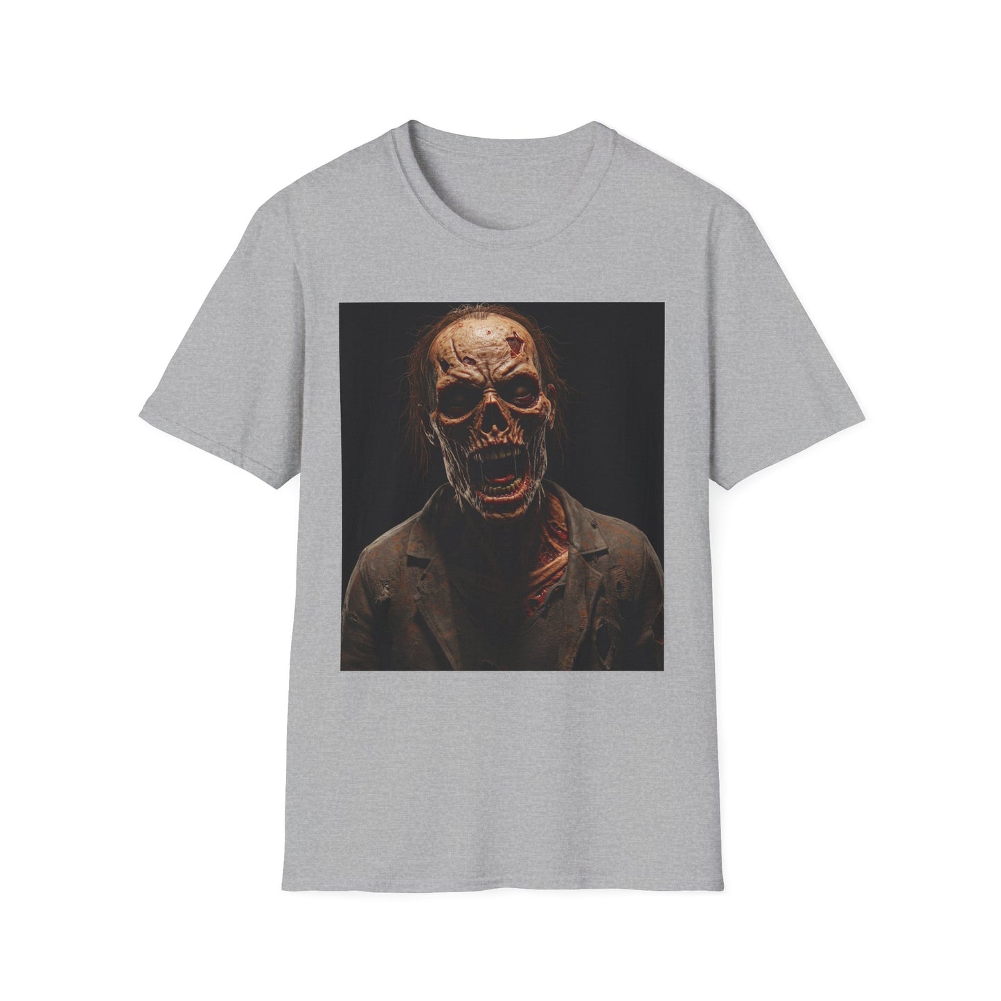 Apocalyptic Portrait Tee, bold, decaying zombie graphic