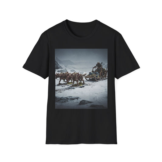 Adventure Awaits Unisex Softstyle T-Shirt - Mountain Trekking Design