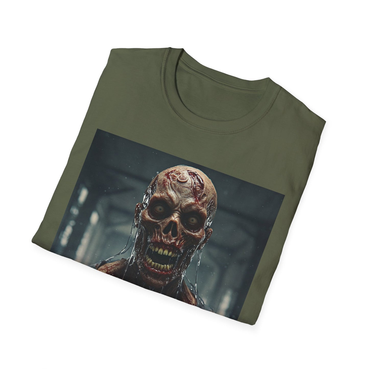 Apocalyptic Portrait Tee, bold, decaying zombie graphic