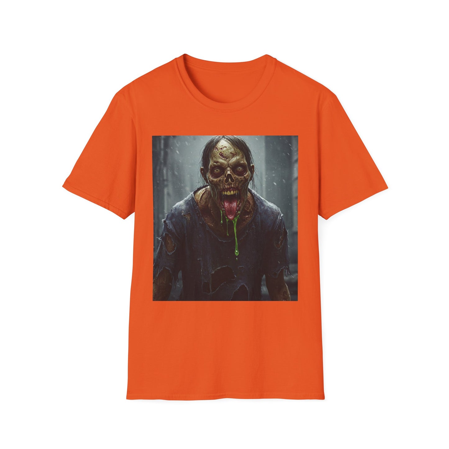 Apocalyptic Portrait Tee, bold, decaying zombie graphic