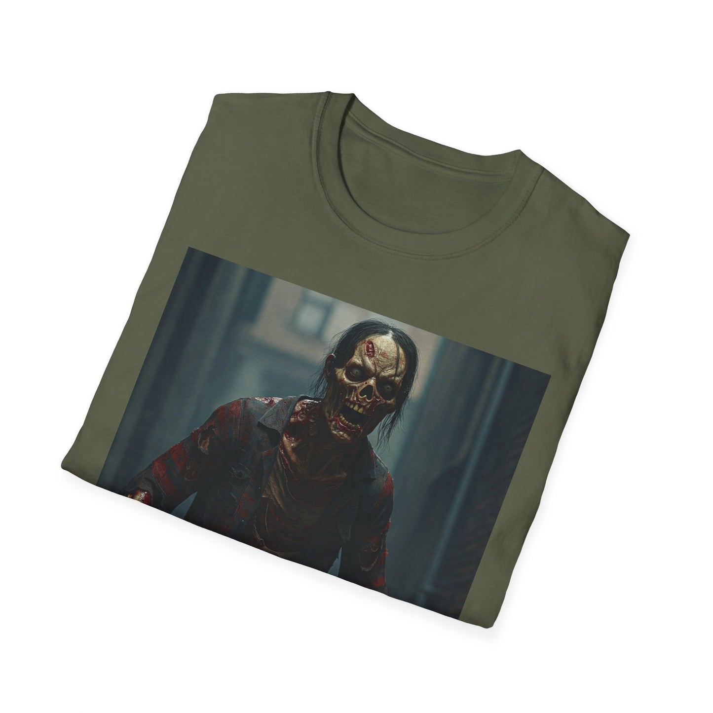 Apocalyptic Portrait Tee, bold, decaying zombie graphic