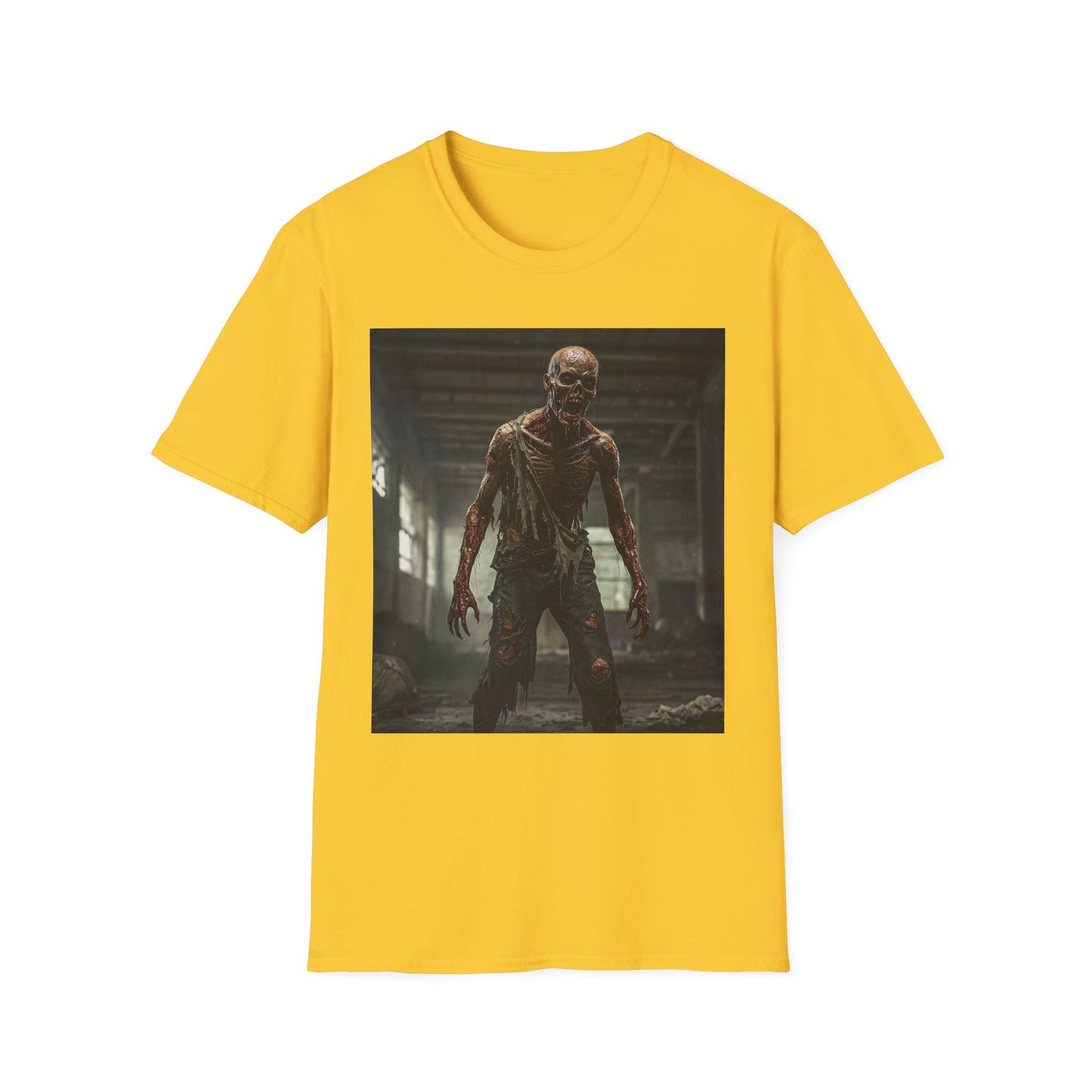 Zombie Graphic Unisex Softstyle T-Shirt - Perfect for Halloween and Horror Fans