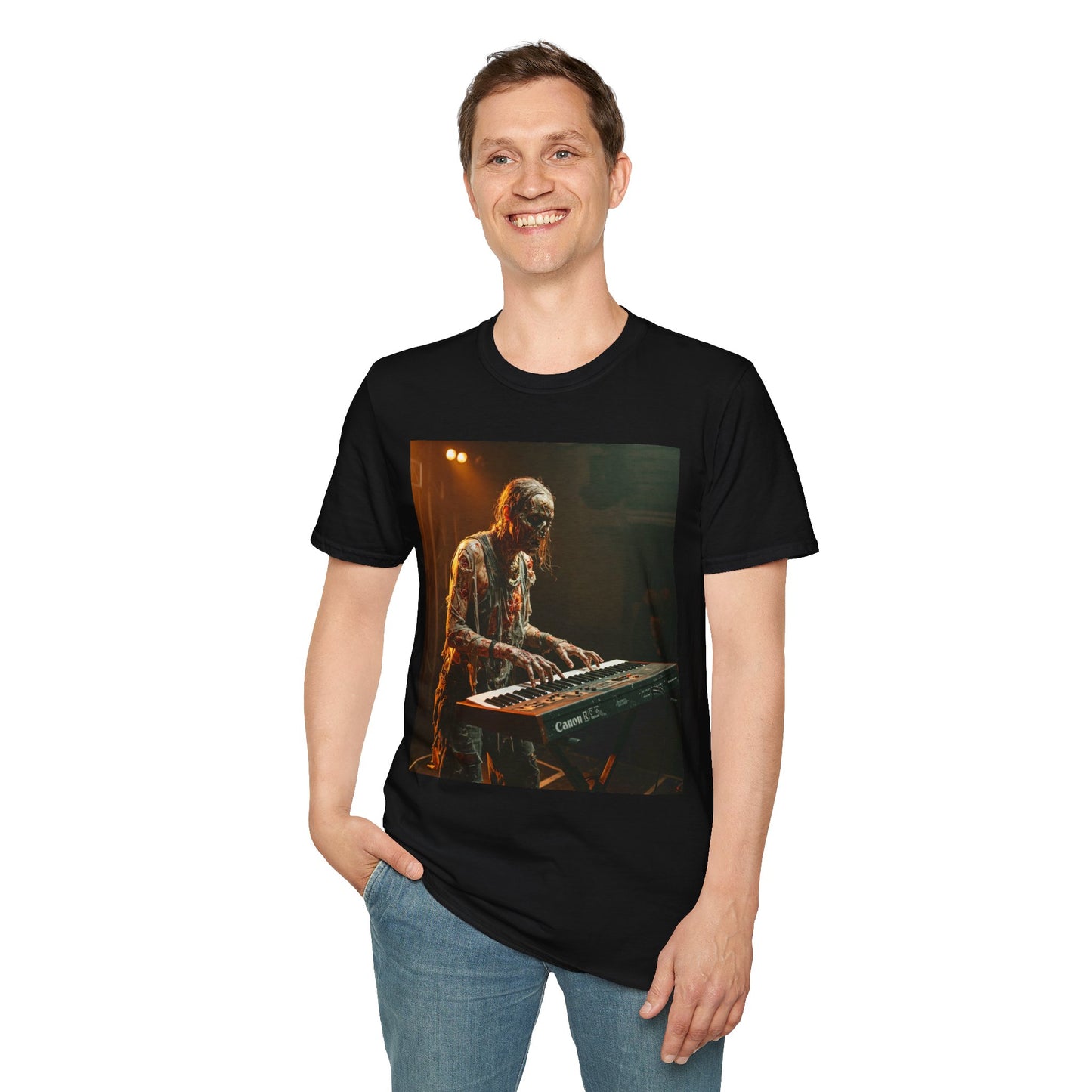 Vintage Musician Unisex Softstyle T-Shirt - Retro Concert Vibe