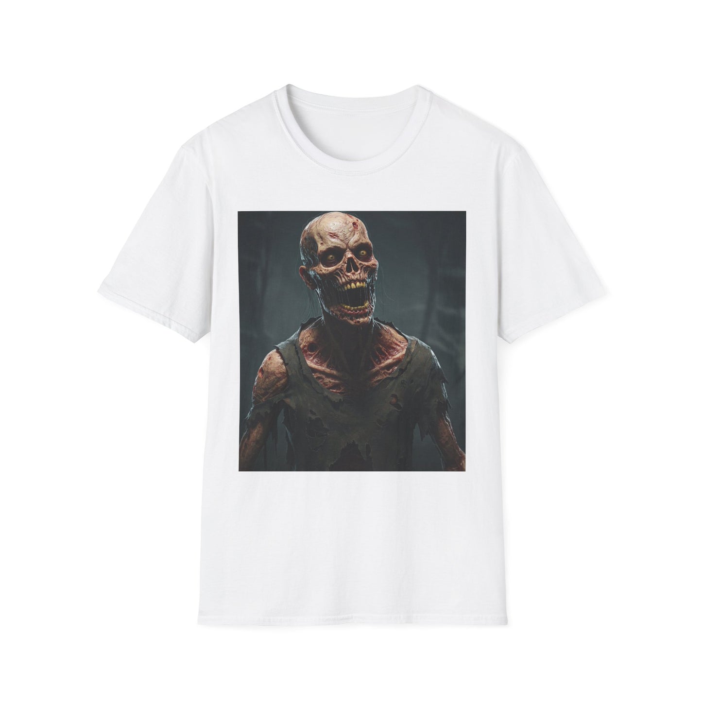 Apocalyptic Portrait Tee, bold, decaying zombie graphic