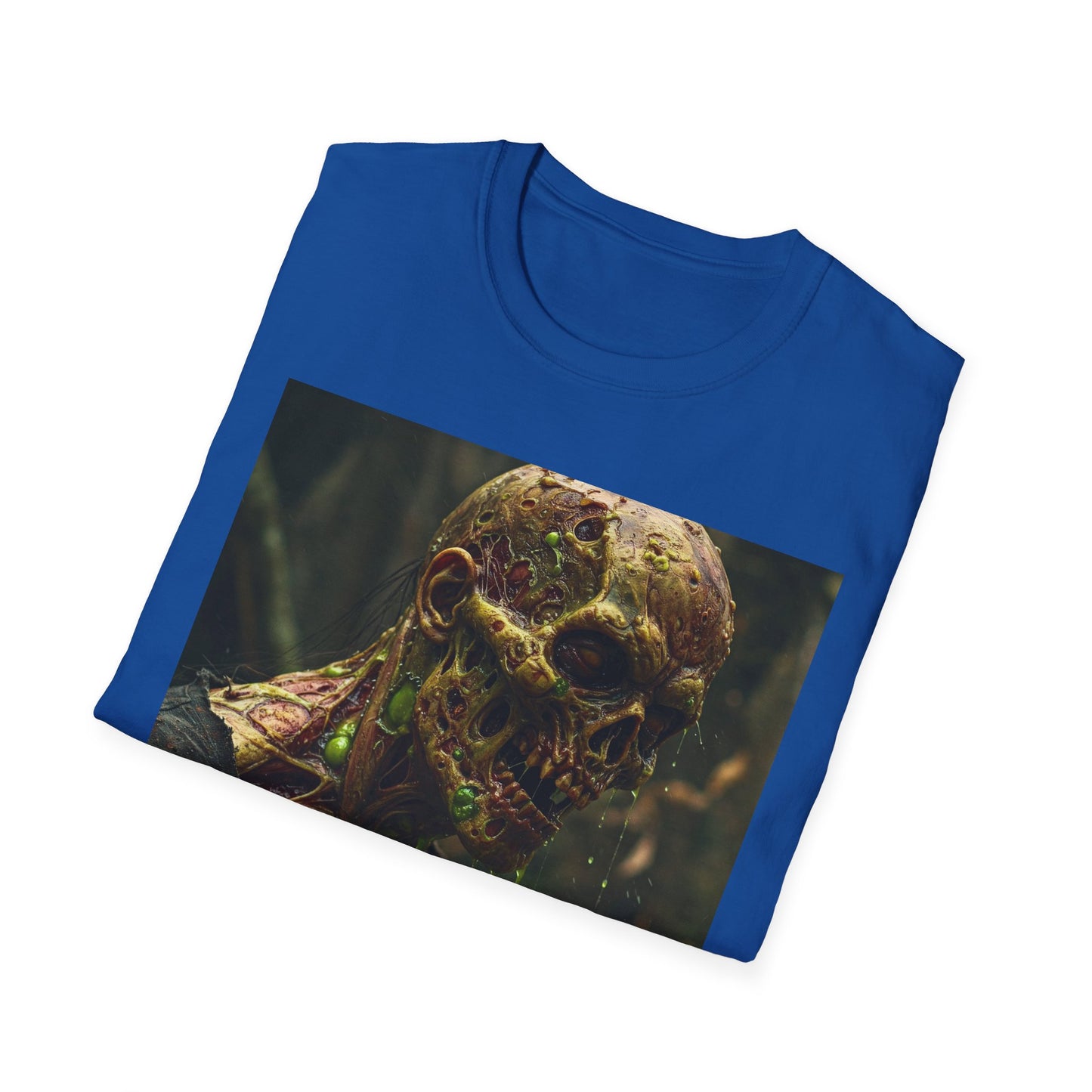 Creepy Zombie Graphic Unisex Softstyle T-Shirt - Perfect for Halloween and Horror Fans