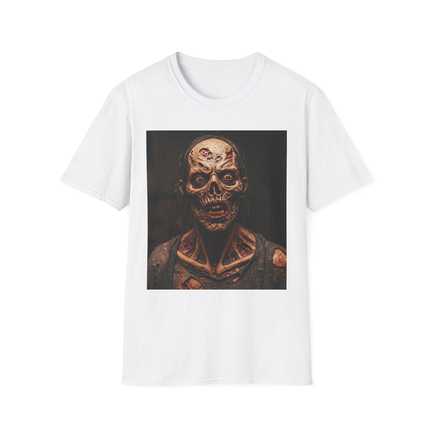 Apocalyptic Portrait Tee, bold, decaying zombie graphic