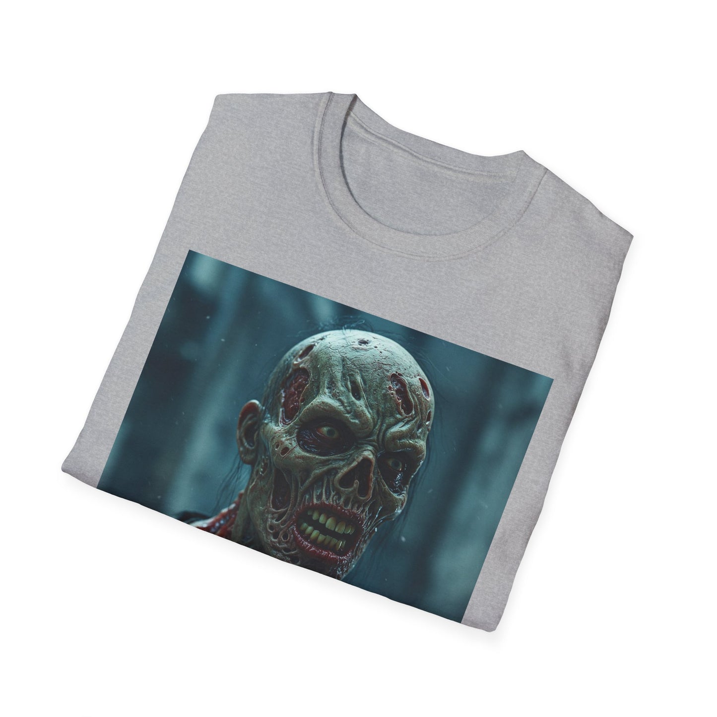 Apocalyptic Portrait Tee, bold, decaying zombie graphic