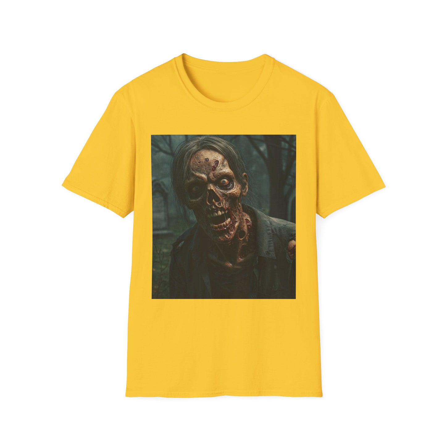 Apocalyptic Portrait Tee, bold, decaying zombie graphic